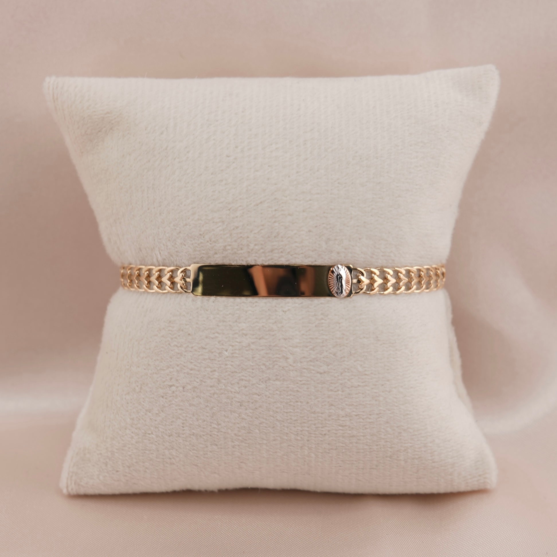 14k Gold Baby/Kid’s Petatillo Virgencita ID Bracelet 5mm