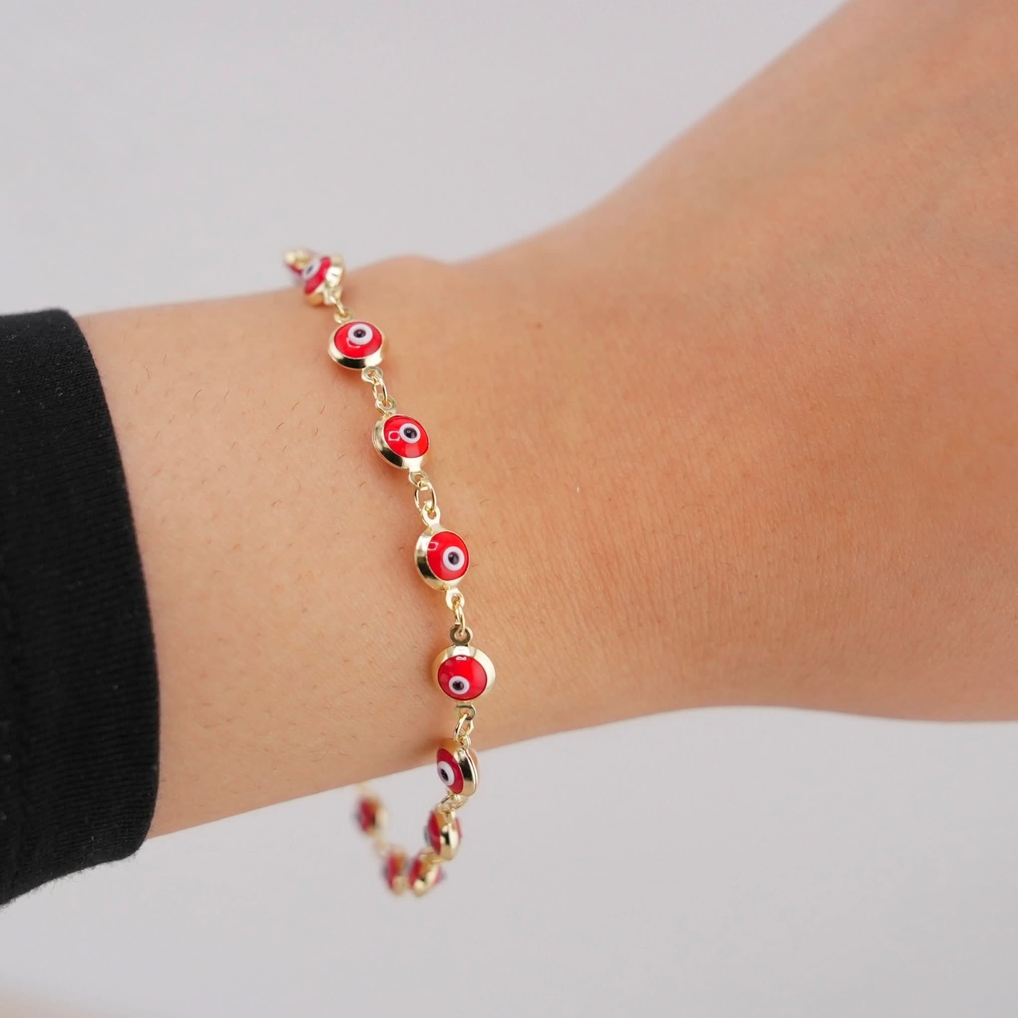 14K Gold Evil Eye Women's Bracelet