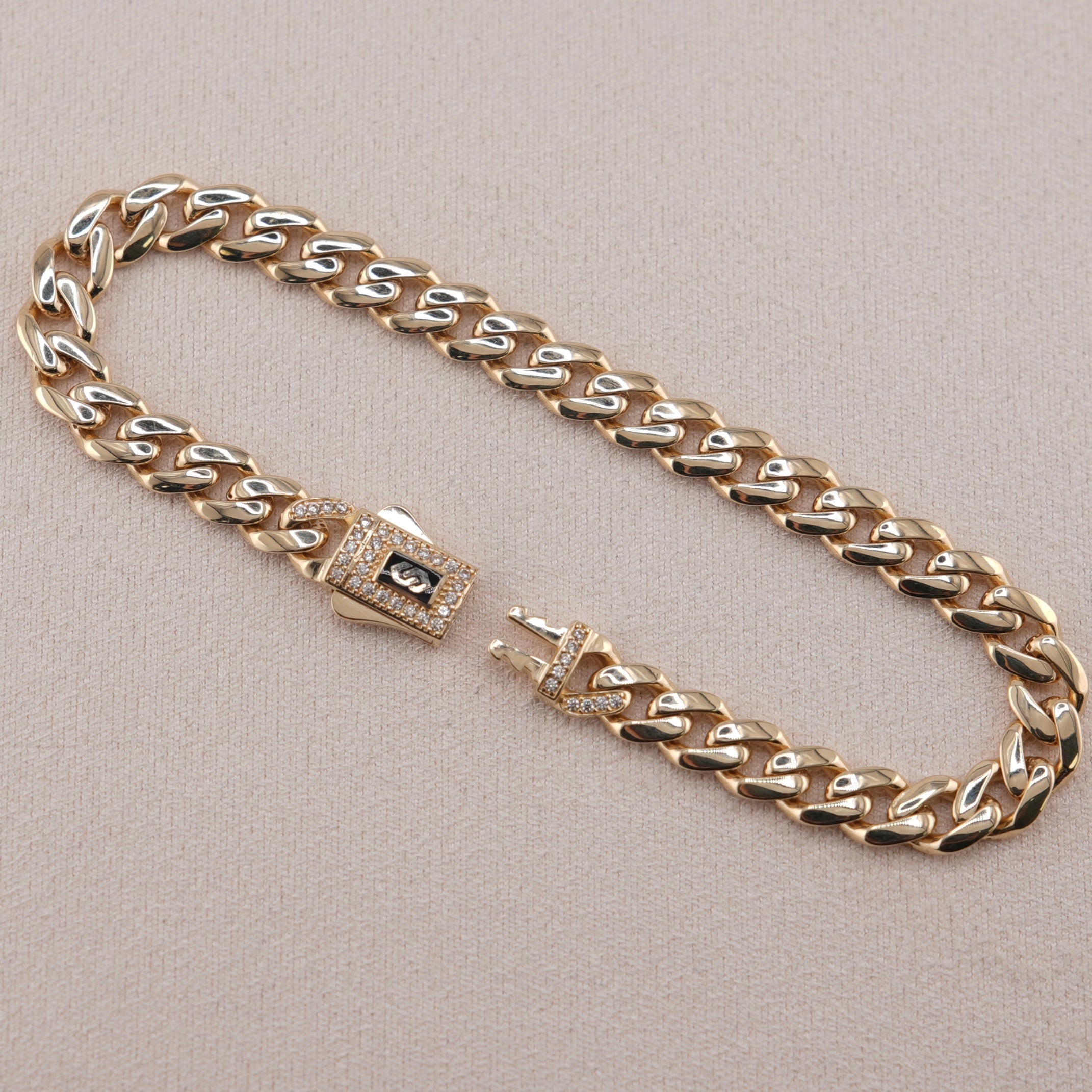 14k Gold Hollow Cuban Bracelet 6.5mm