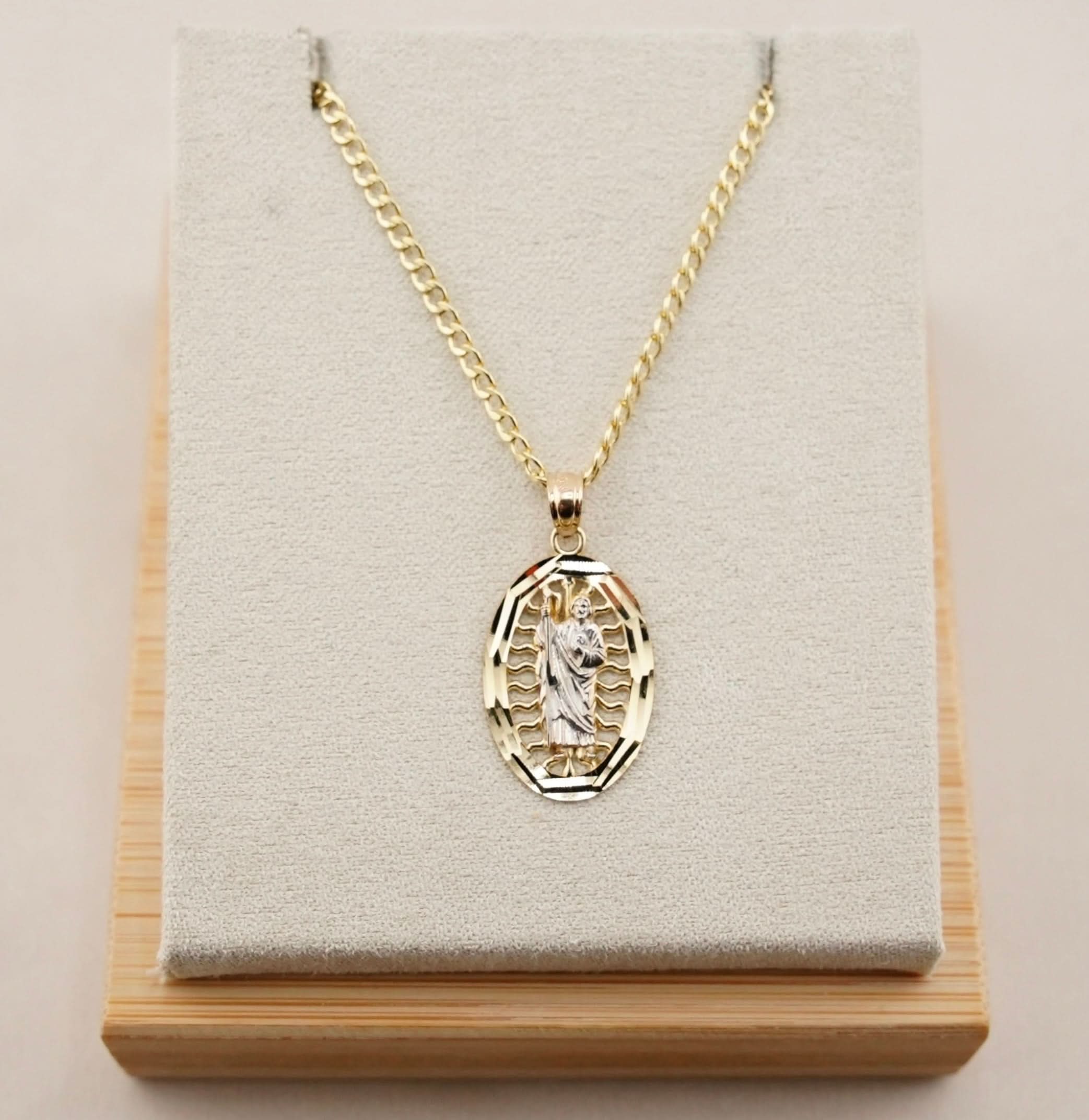 14k Gold San Judas Chain Set