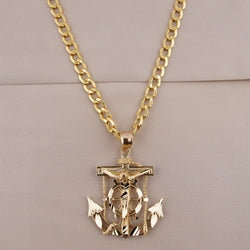 14k Gold Small Anchor Chain Set