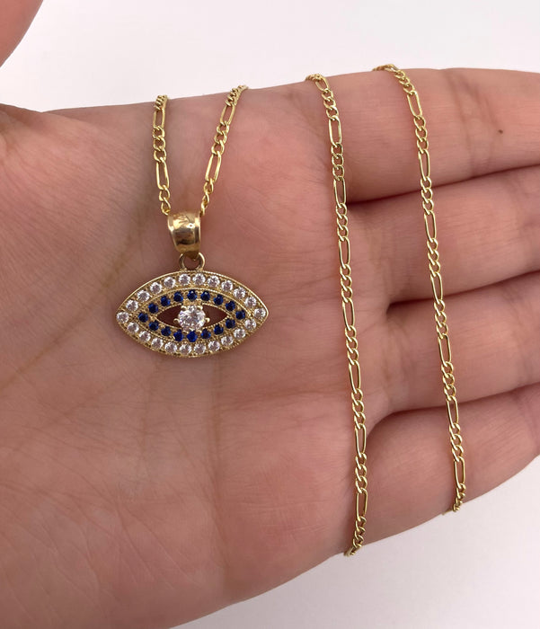 14k Gold Evil Eye Chain Set CBP#40