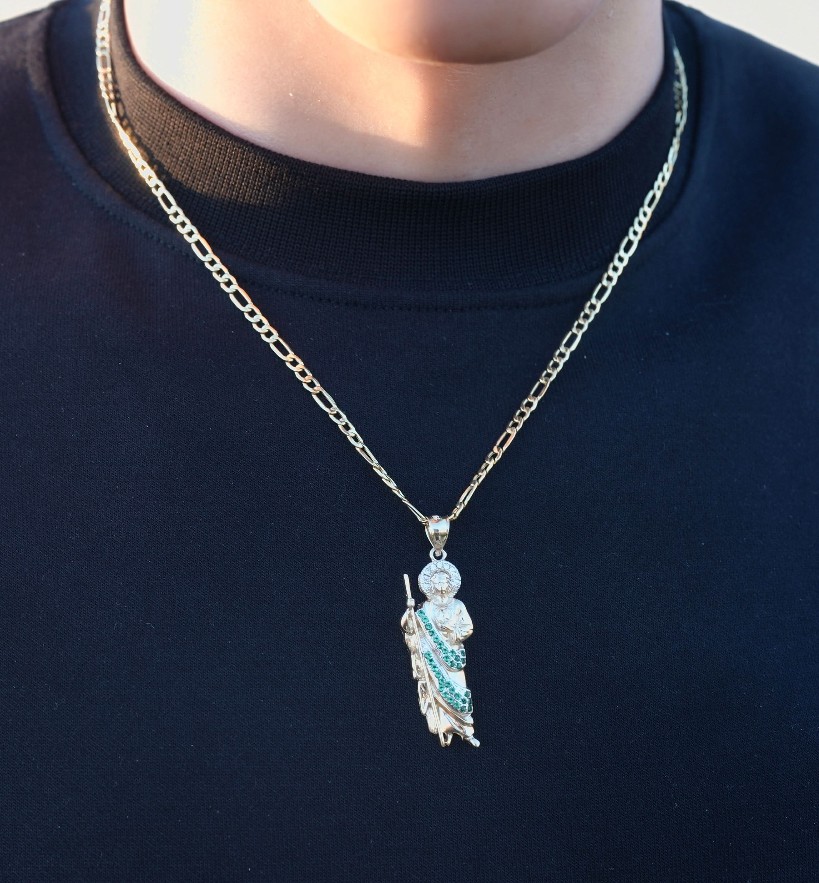 14k Gold San Judas Pendant or Chain Set .