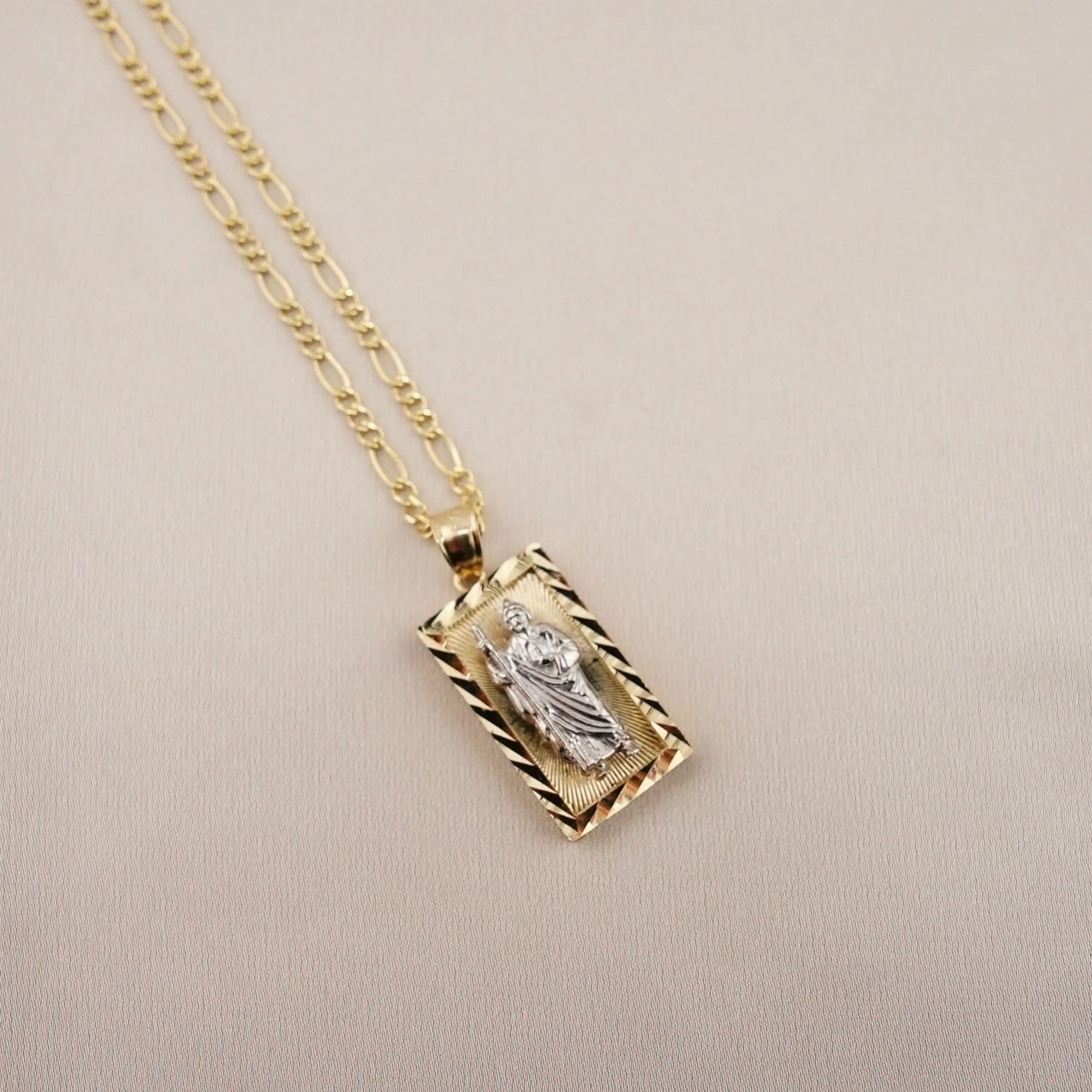 14k Gold San Judas Chain Set
