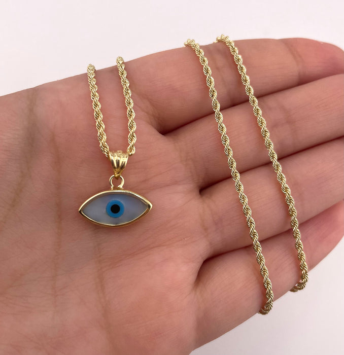 14k Gold Evil Eye Chain Set CBP#58