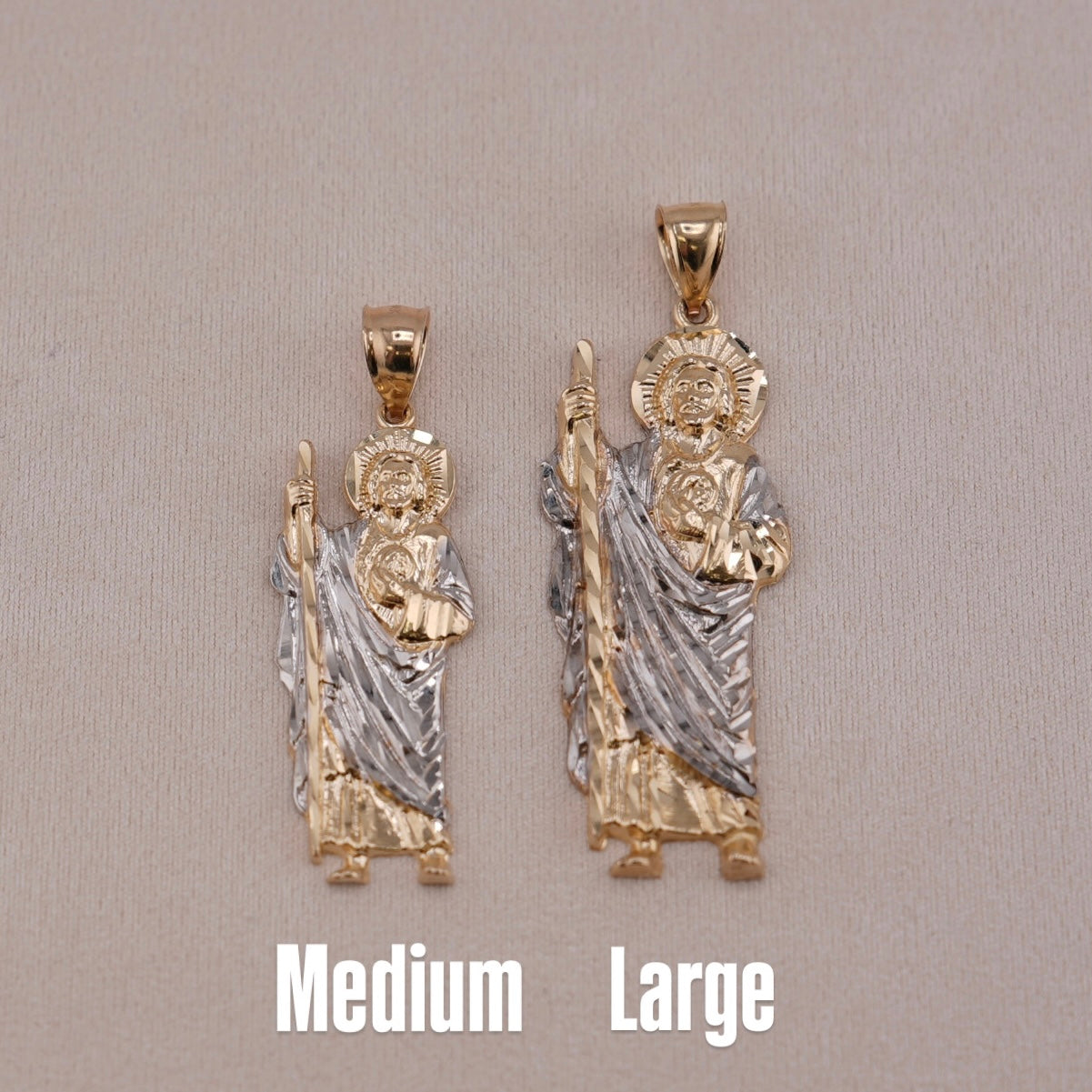 14k Gold Large San Judas Pendant