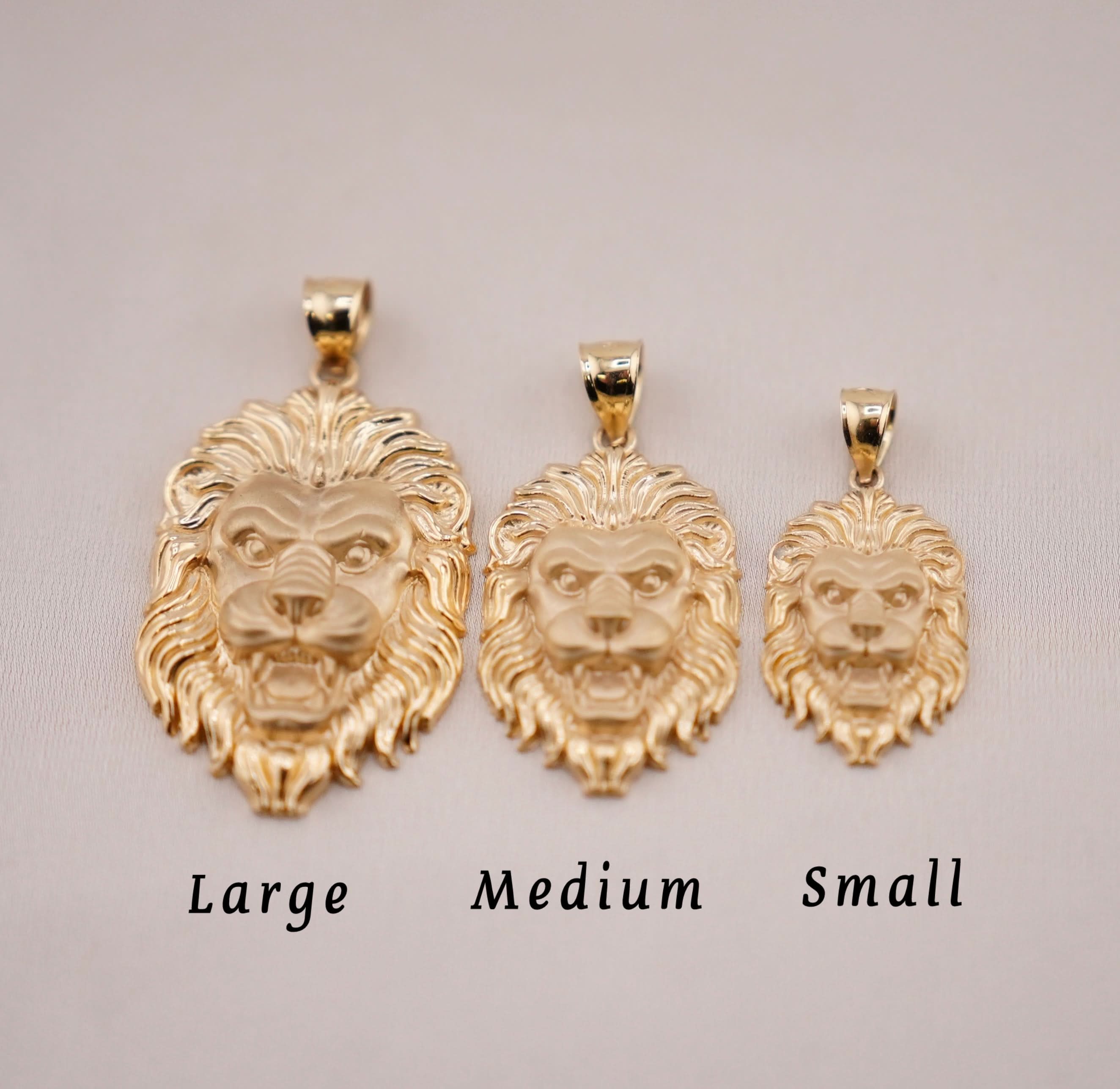 14k Gold Small Lion Pendant