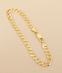14K Gold Solid Curb Bracelet 5.7mm