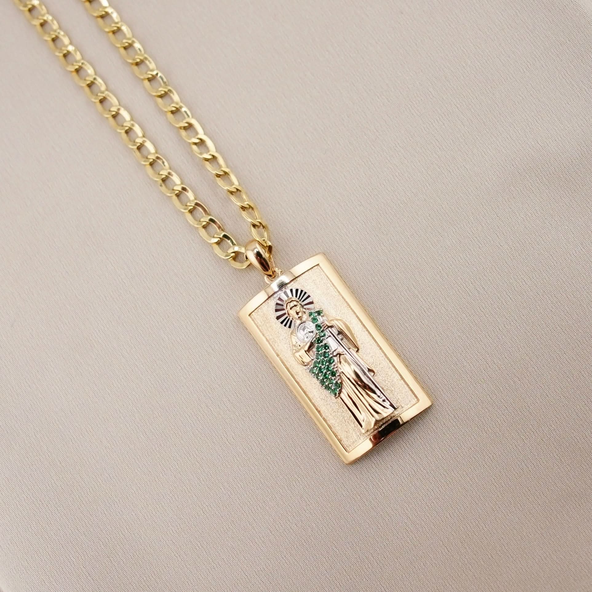 14k Gold San Judas Chain Set