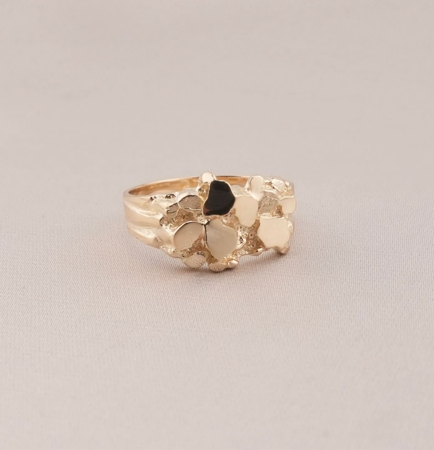 14K Gold Nugget Men's Ring