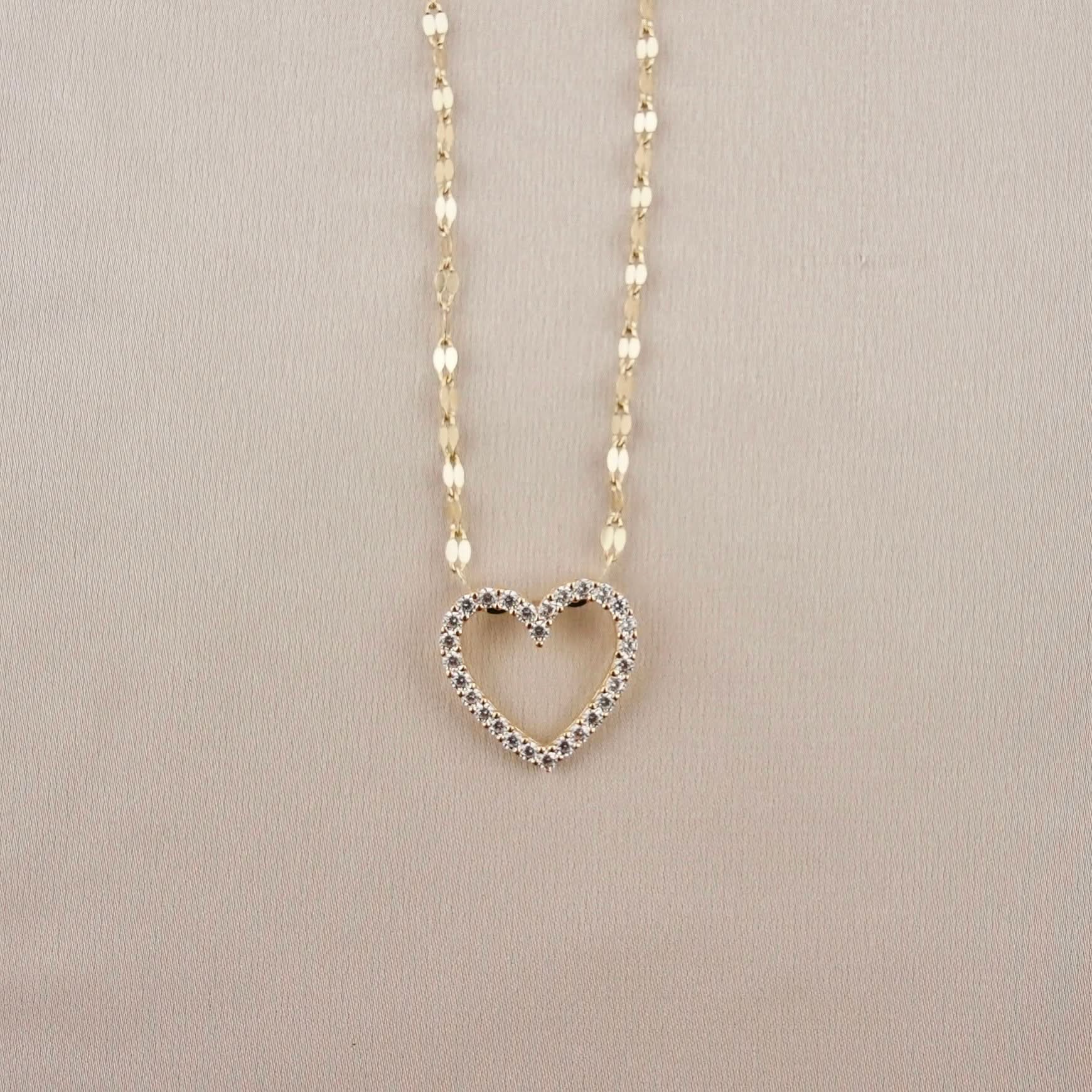 14k Gold Heart Chain Set