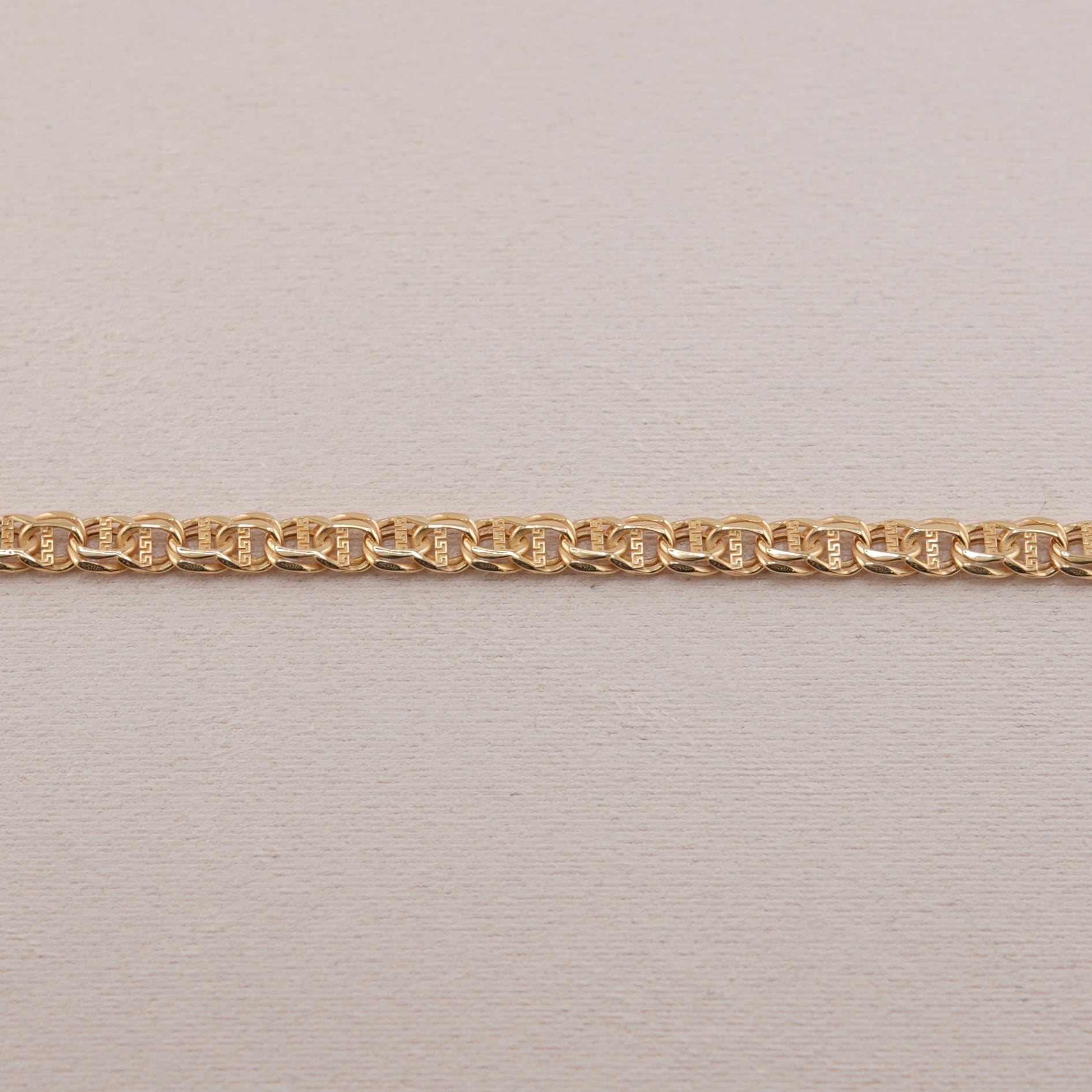 14k Gold Hollow Chino Link Bracelet 5mm