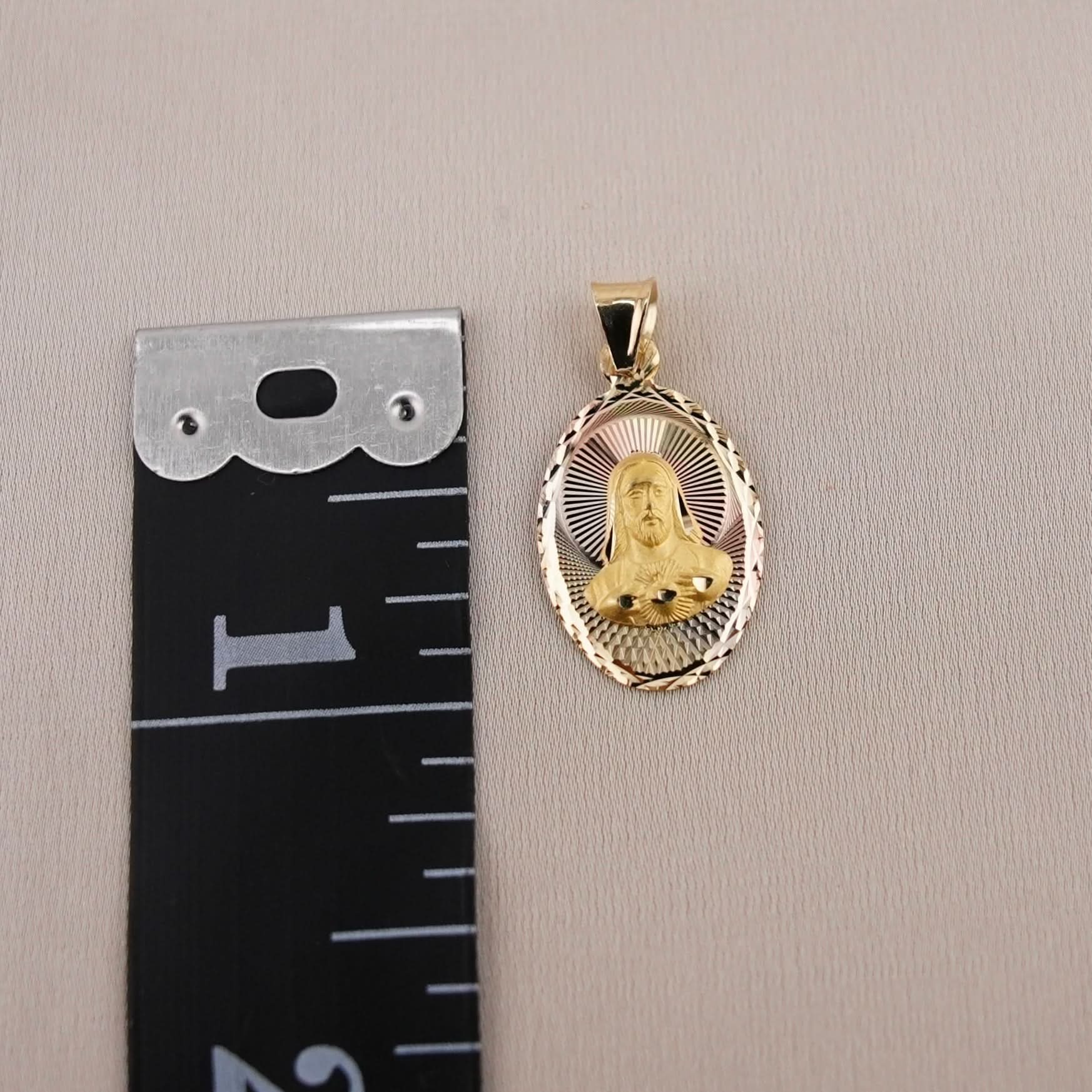 14k Gold Jesus Chain Set