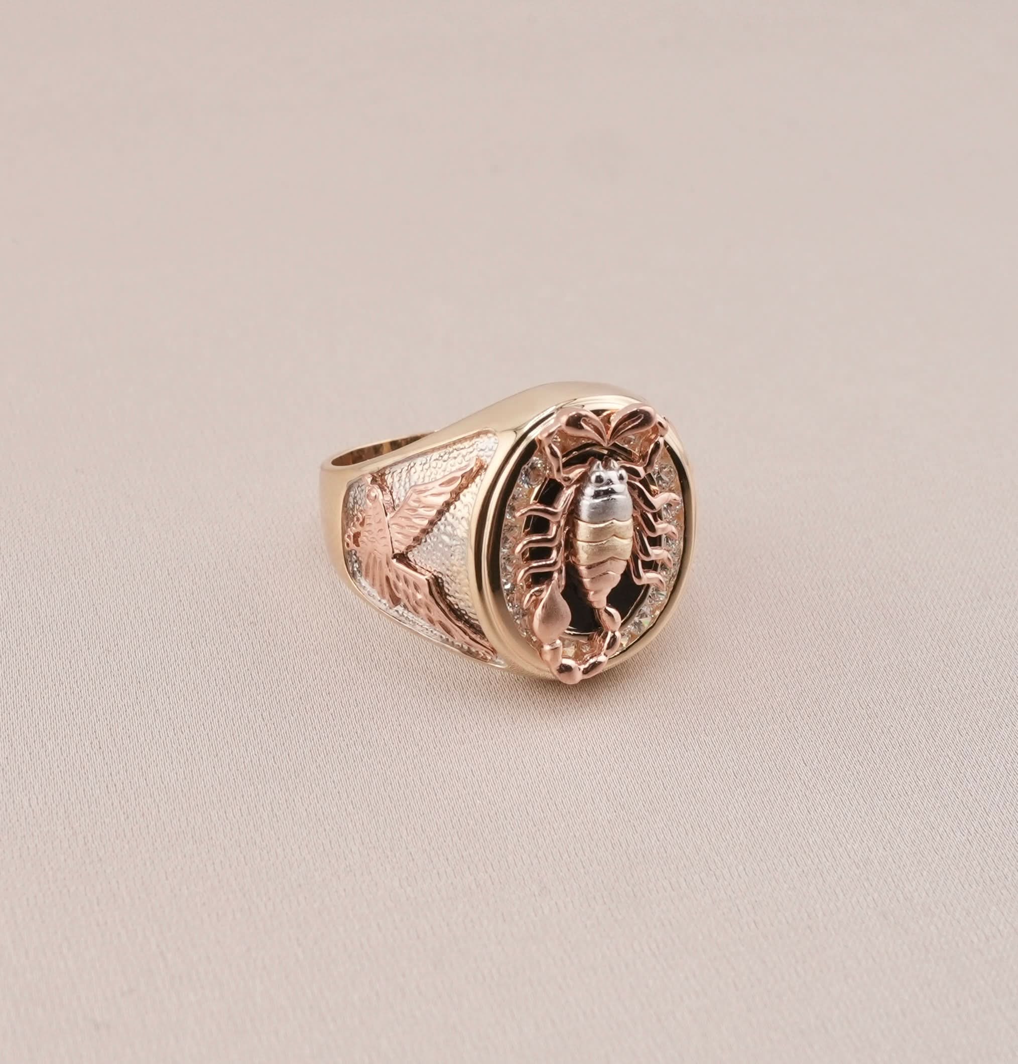 14K Gold Scorpion Men's Ring