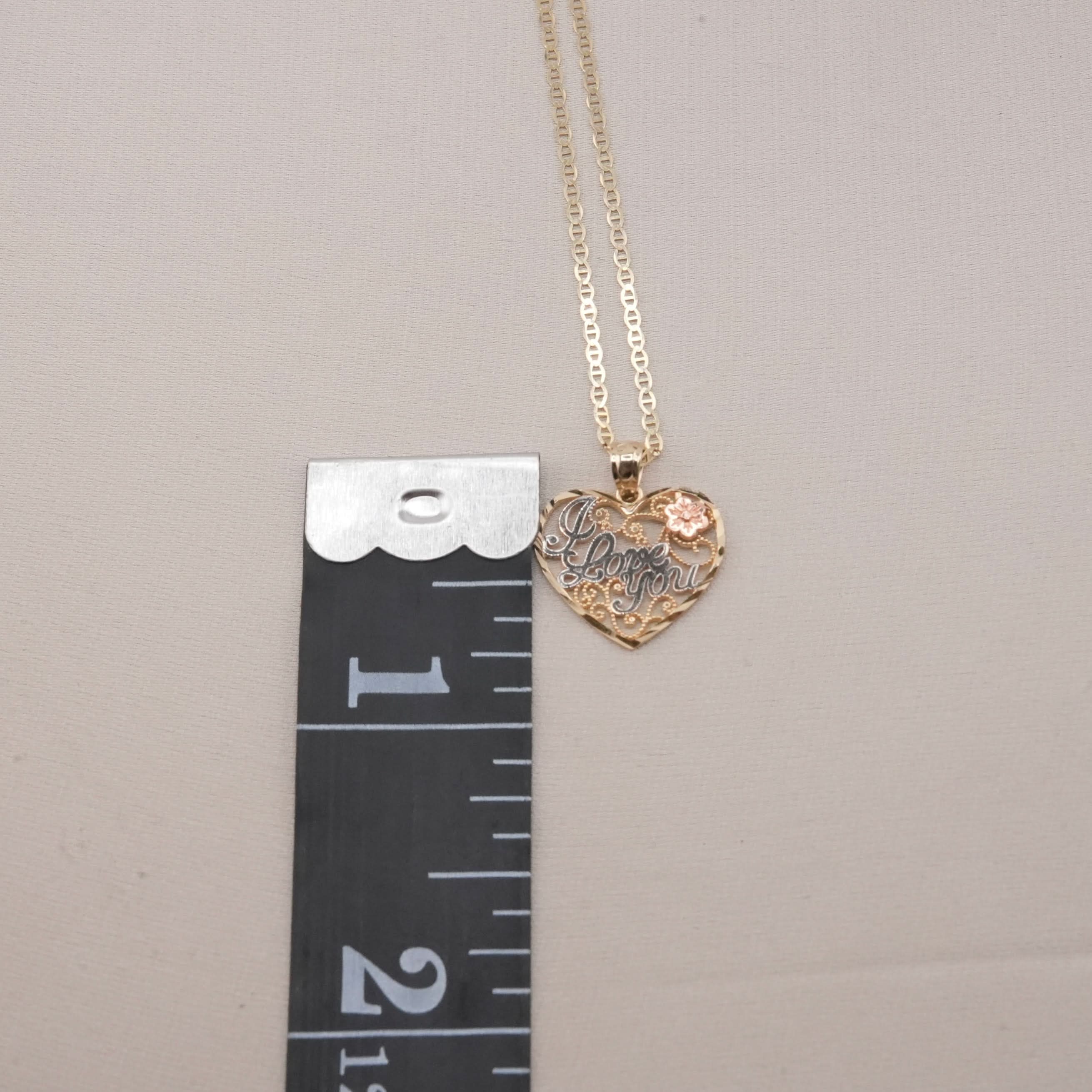 14k Gold I Love You Chain Set
