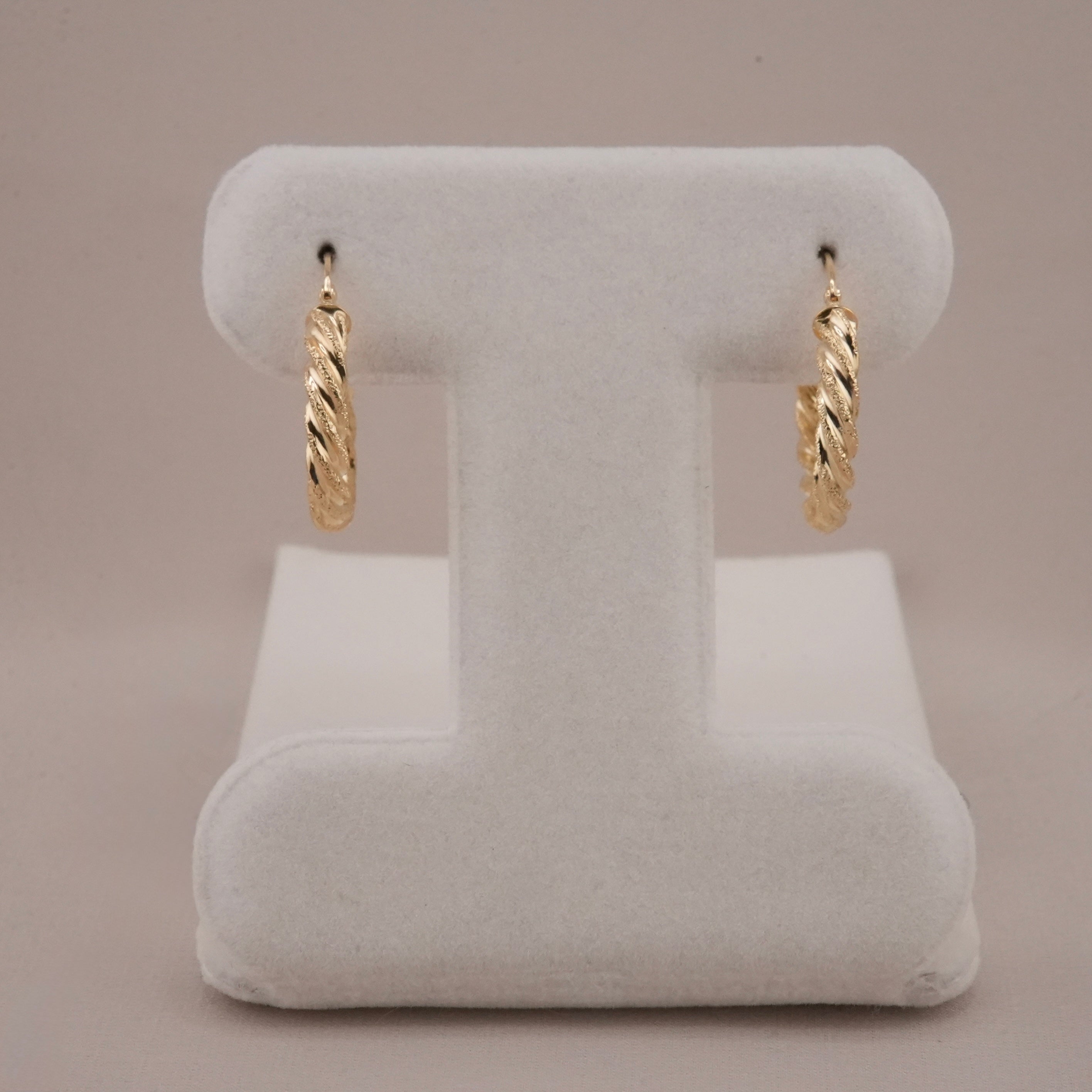 14k Gold Twisted Hoop Earrings
