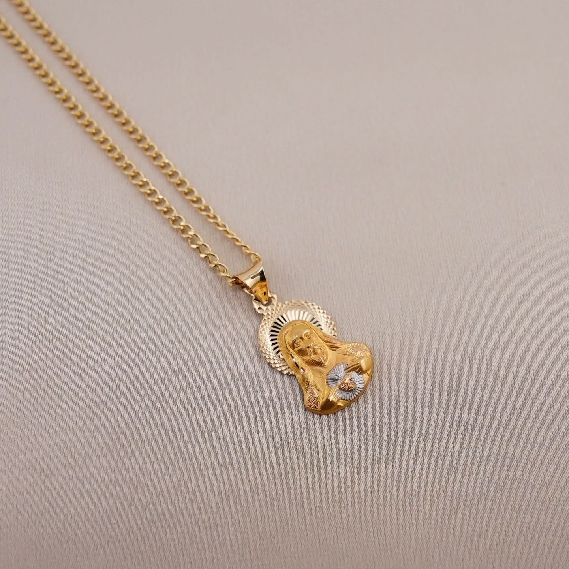 14k Gold Mini Jesus Chain Set