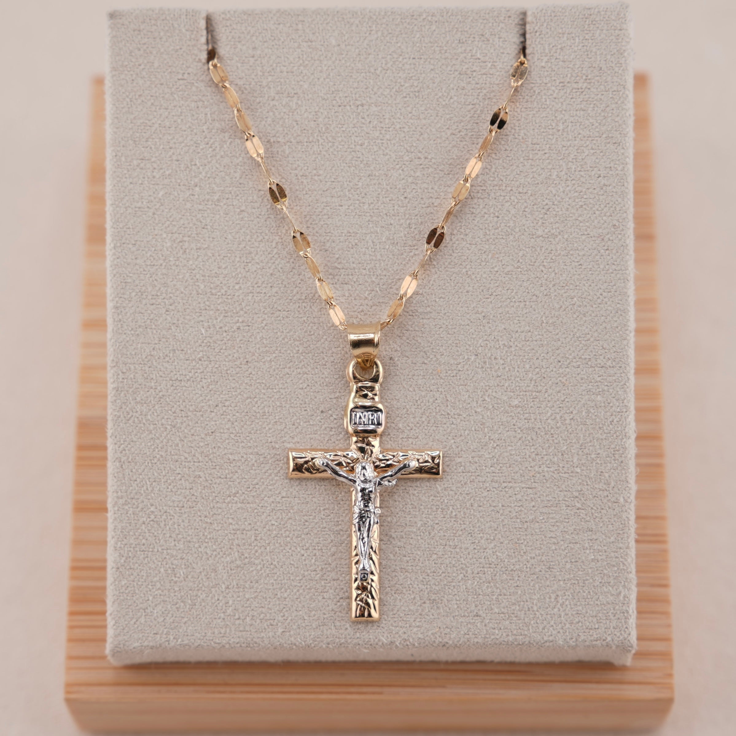 14k Gold Cross Chain Set