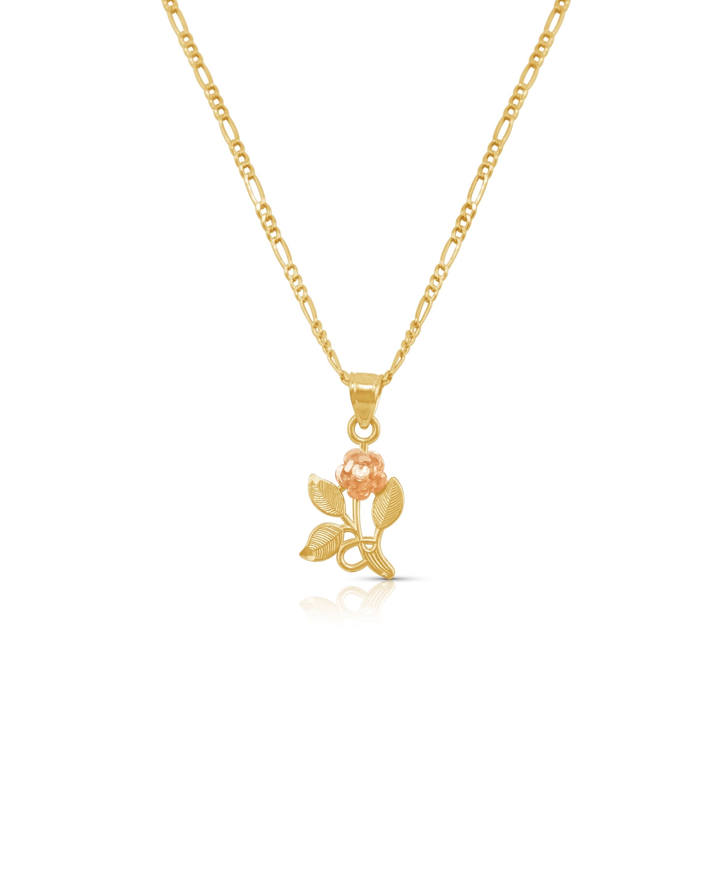14K Gold Rose Chain Set