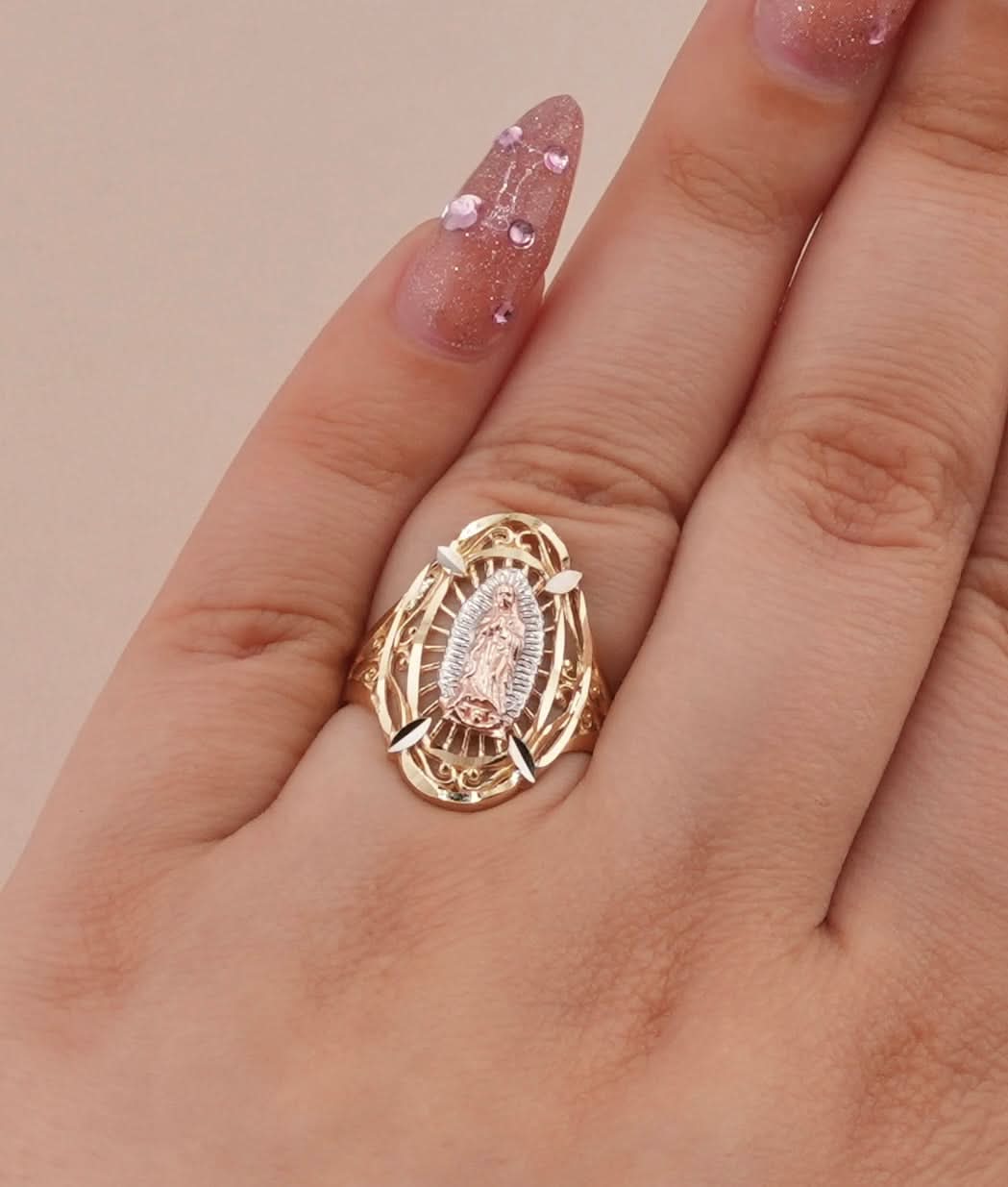 14K Gold Virgencita Women’s Ring . RG-0609