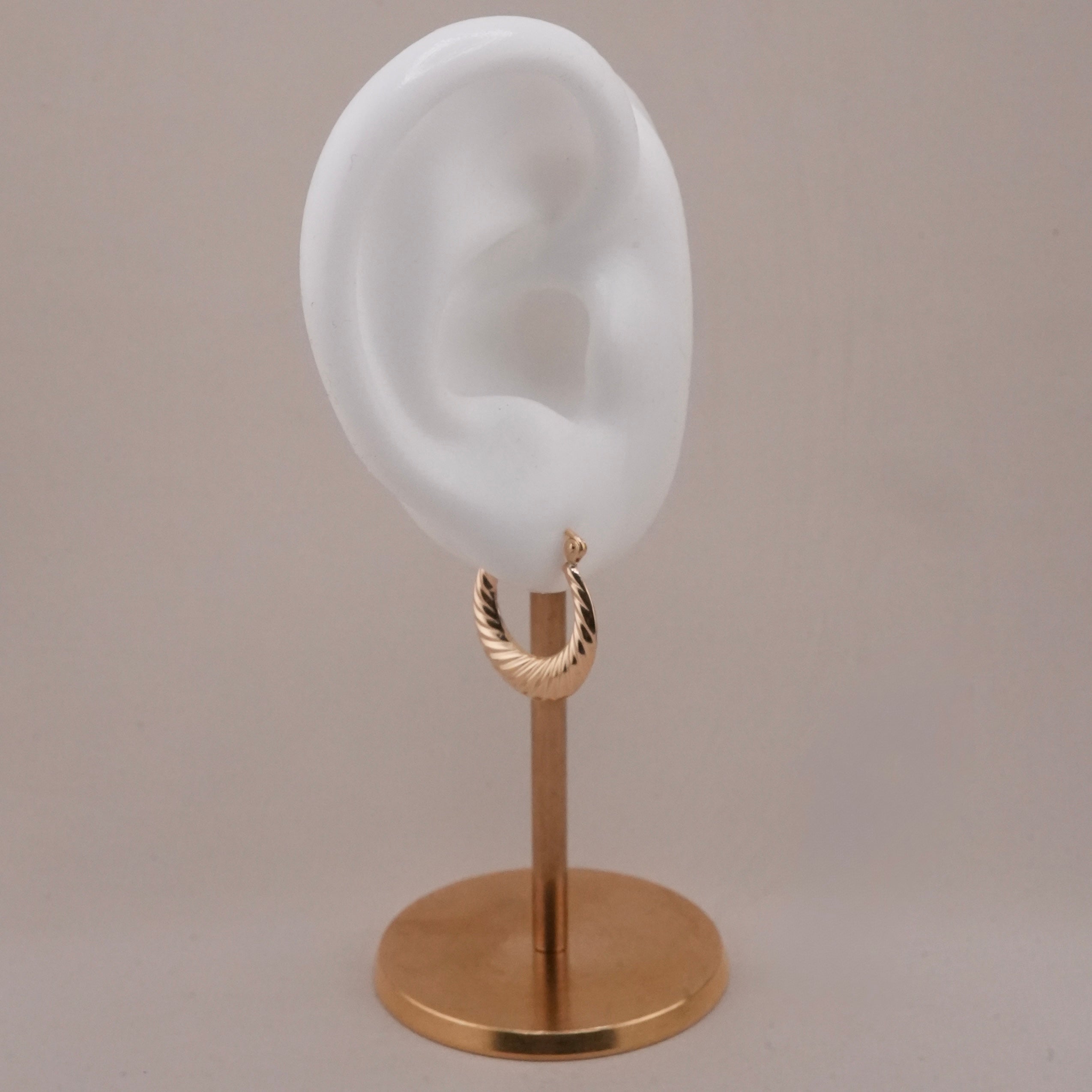 14k Gold Fancy Hoop Earrings