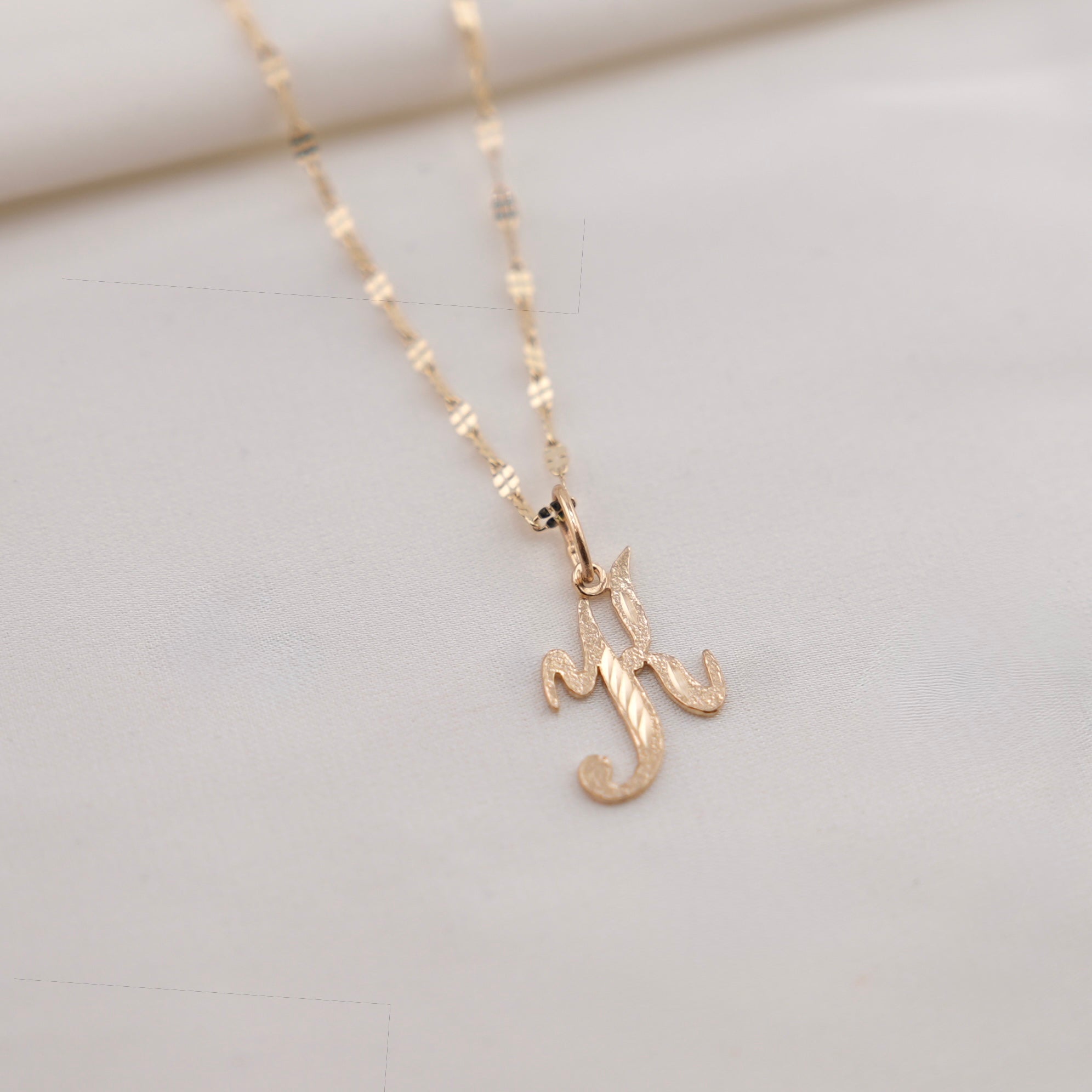 14k Gold Initial Chain Set