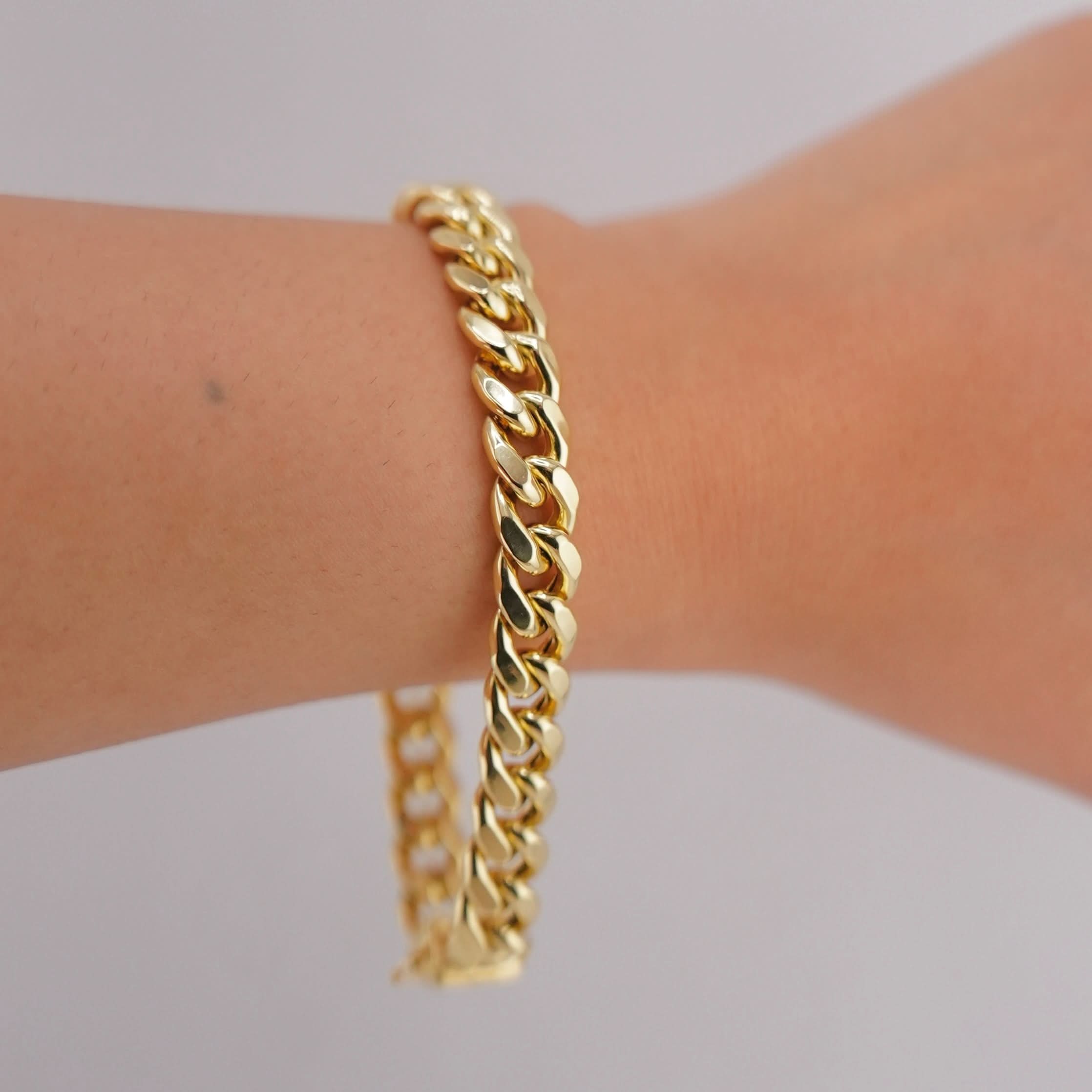 14K Gold Hollow Miami Cuban Bracelet