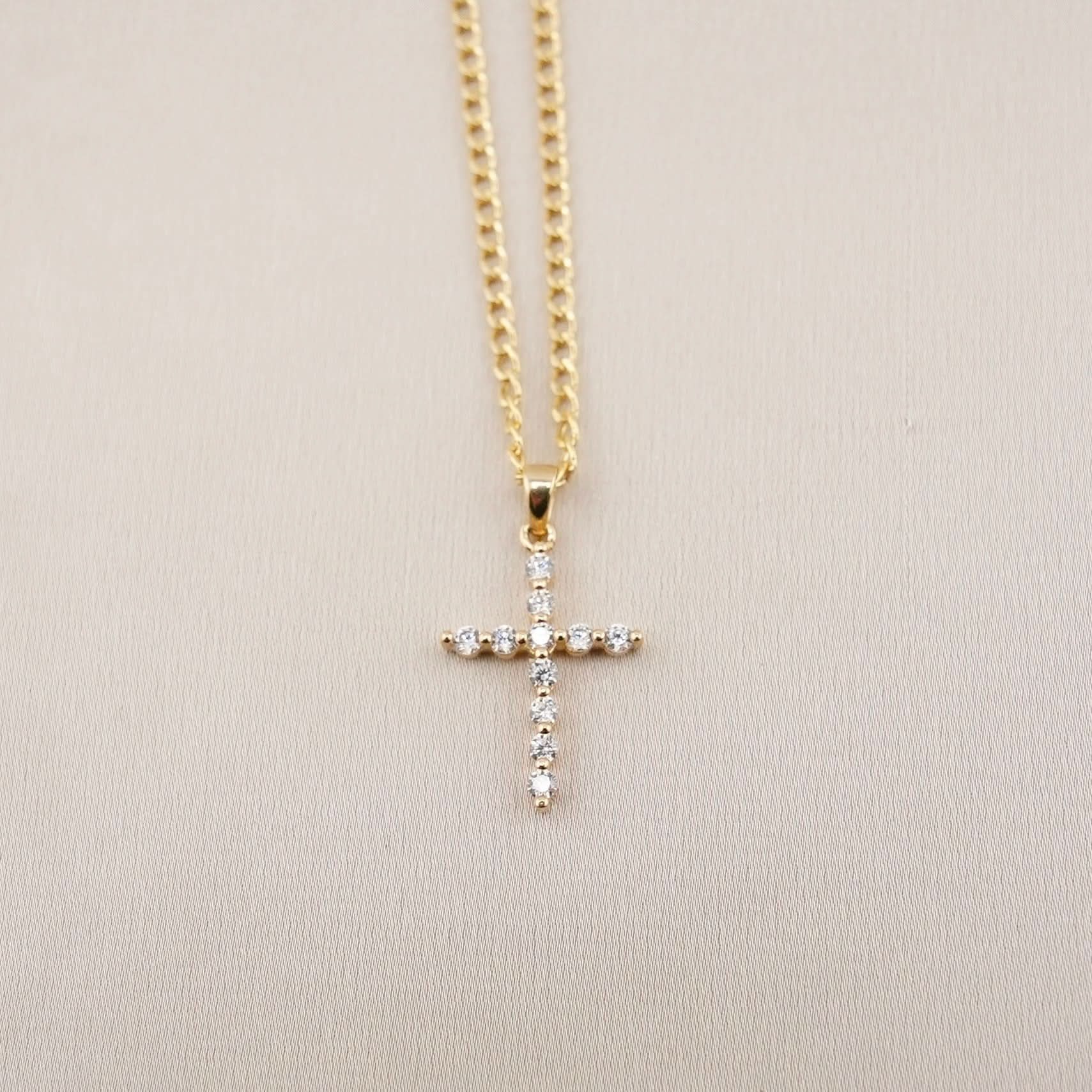 14k Gold Cross Chain Set . 011