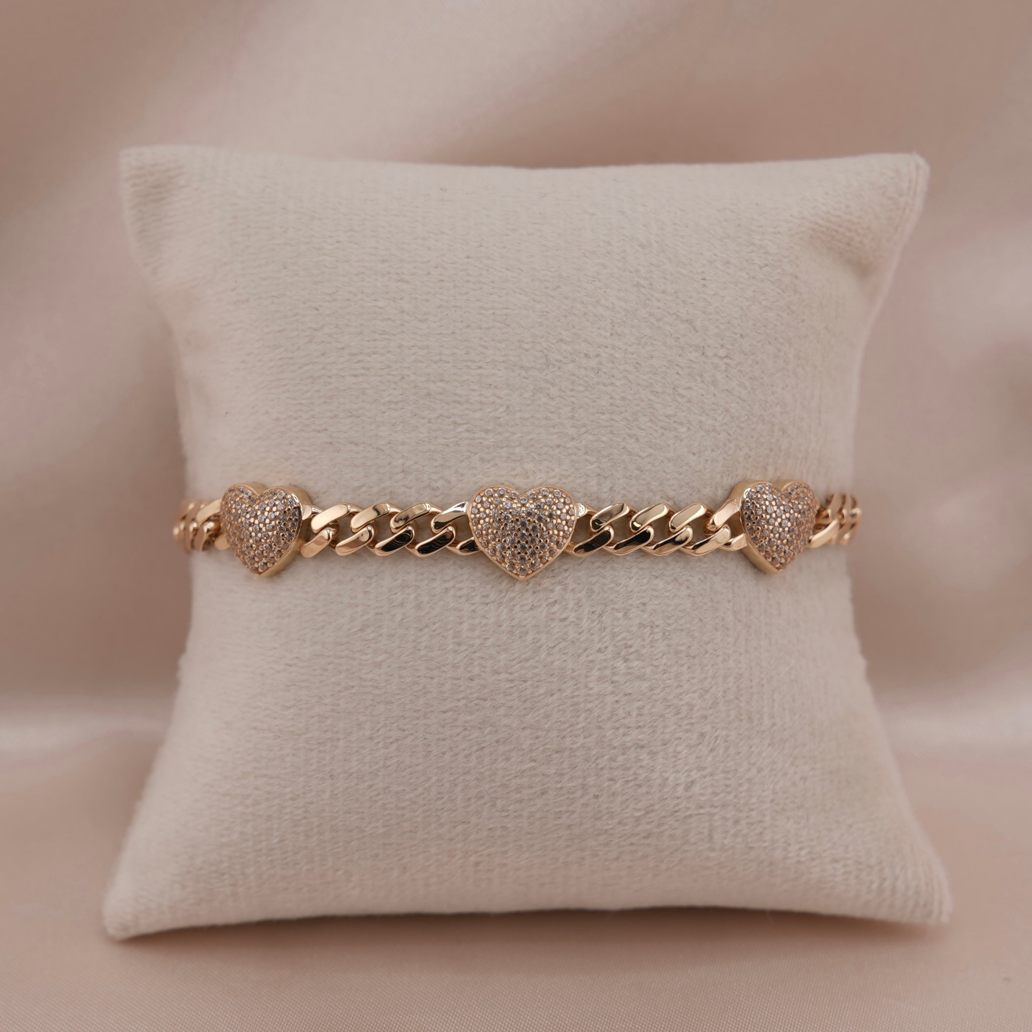 14k Gold Heart Bracelet