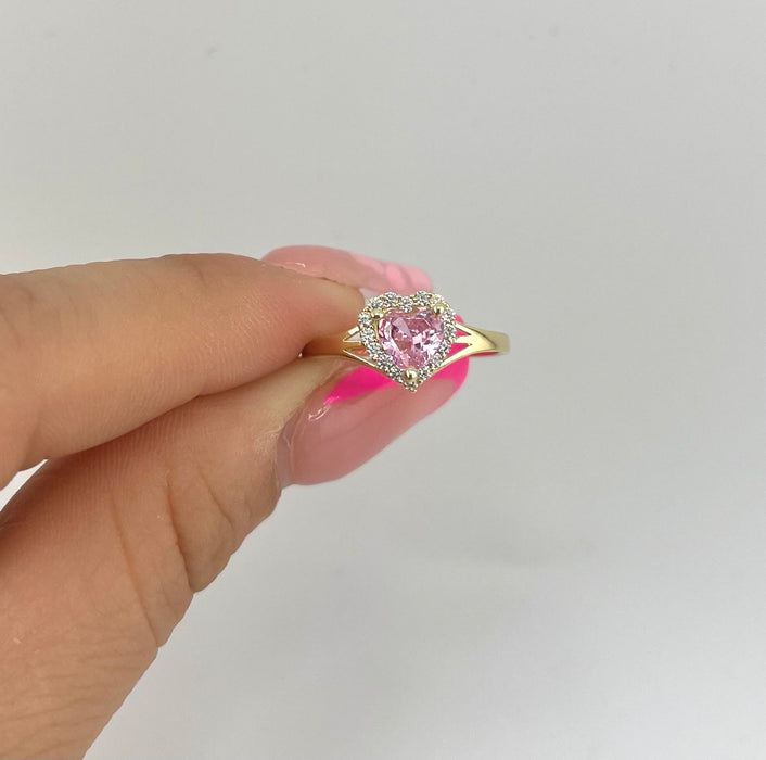 14k Gold Women’s Pink Heart Ring