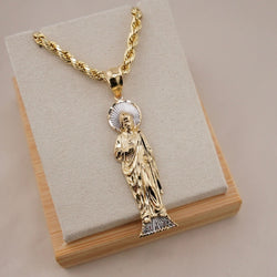 14k Gold Large San Judas Chain Set