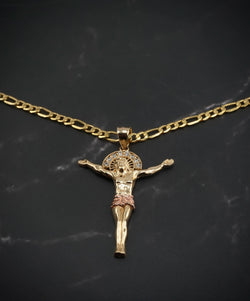 14k Gold Jesus Pendant or Chain Set . PT-1198