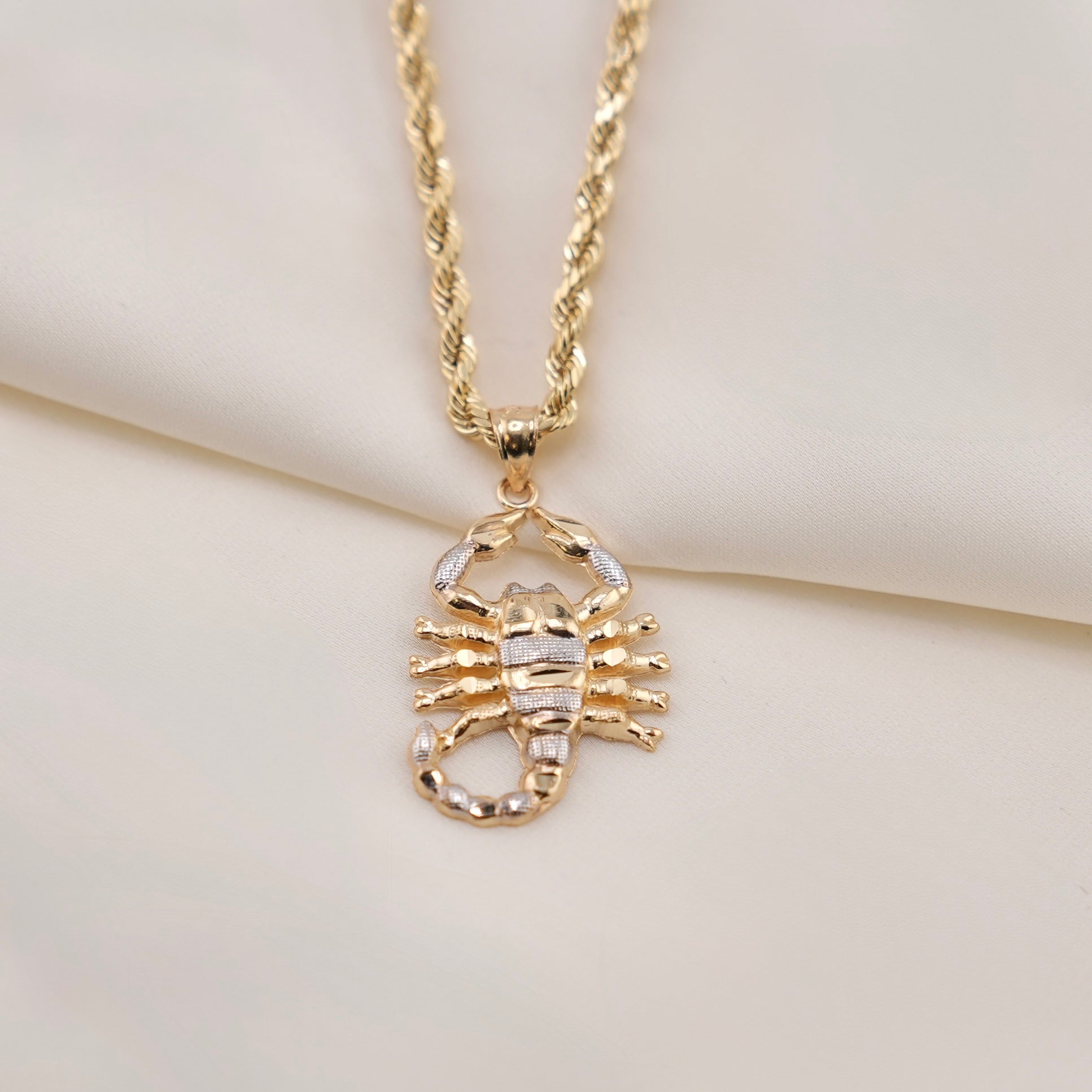 14k Gold Small Scorpion Chain Set