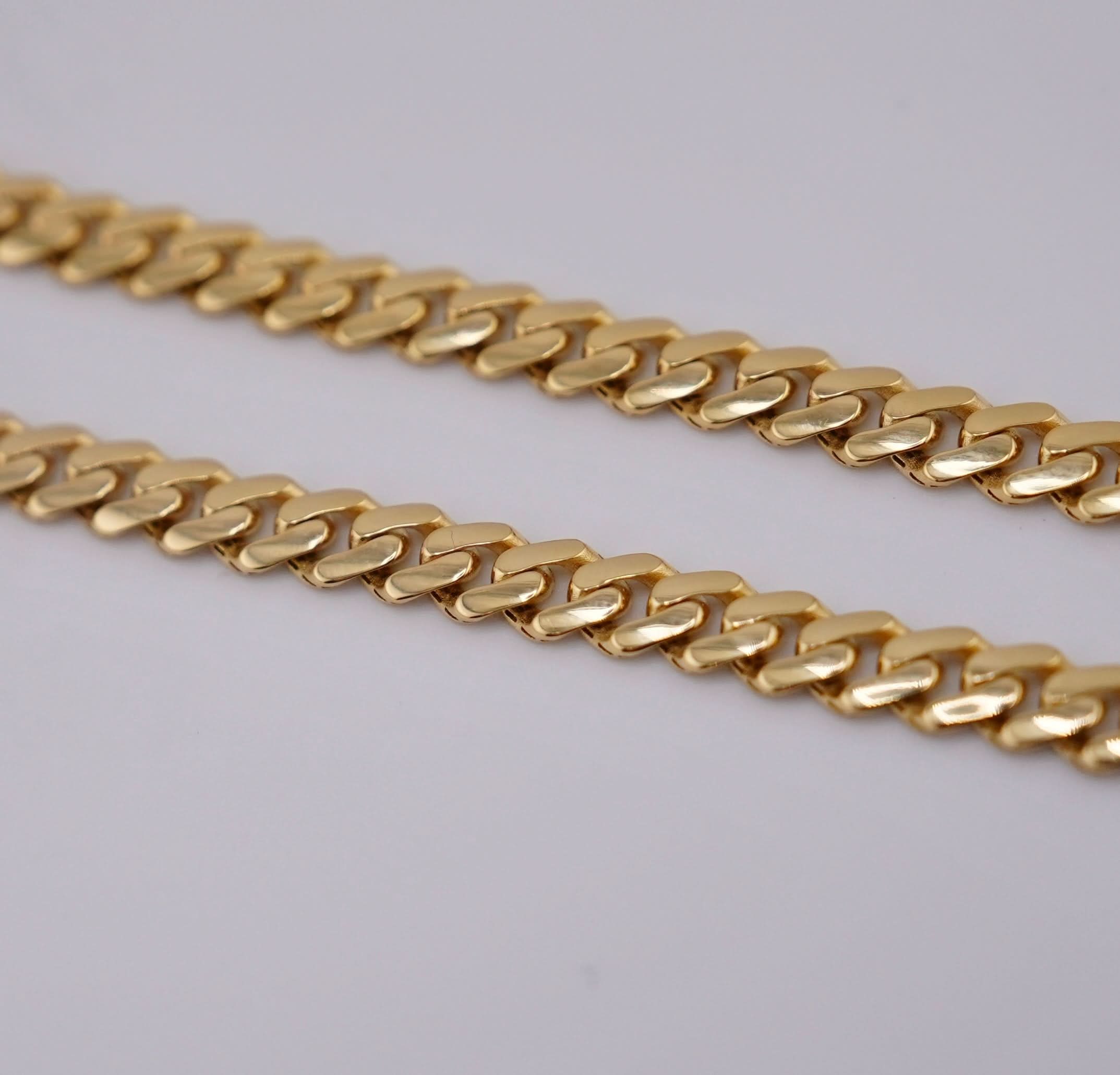 14k Gold Hollow Monaco Chain 6mm