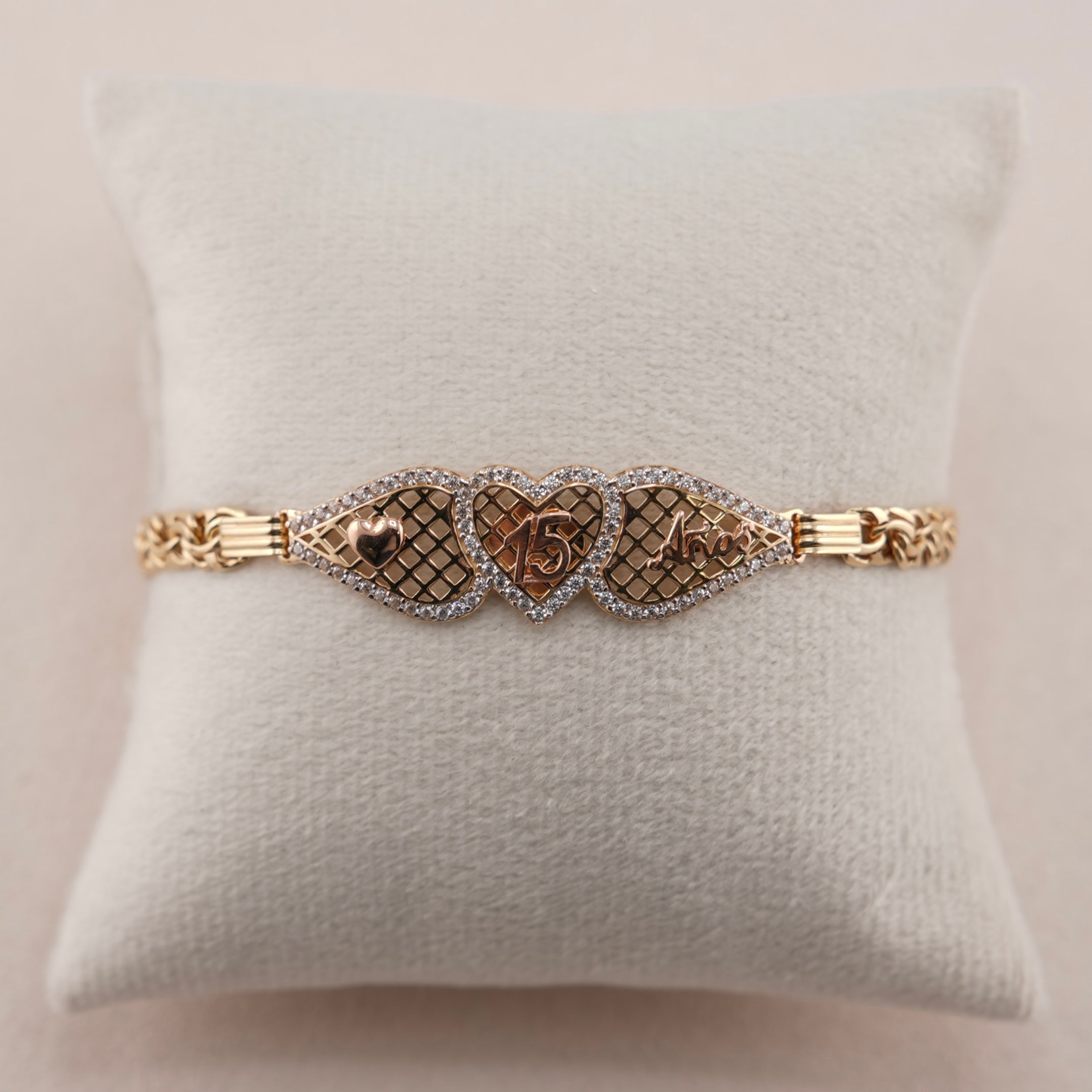 14k Gold Quinceañera Hollow Chino Bracelet