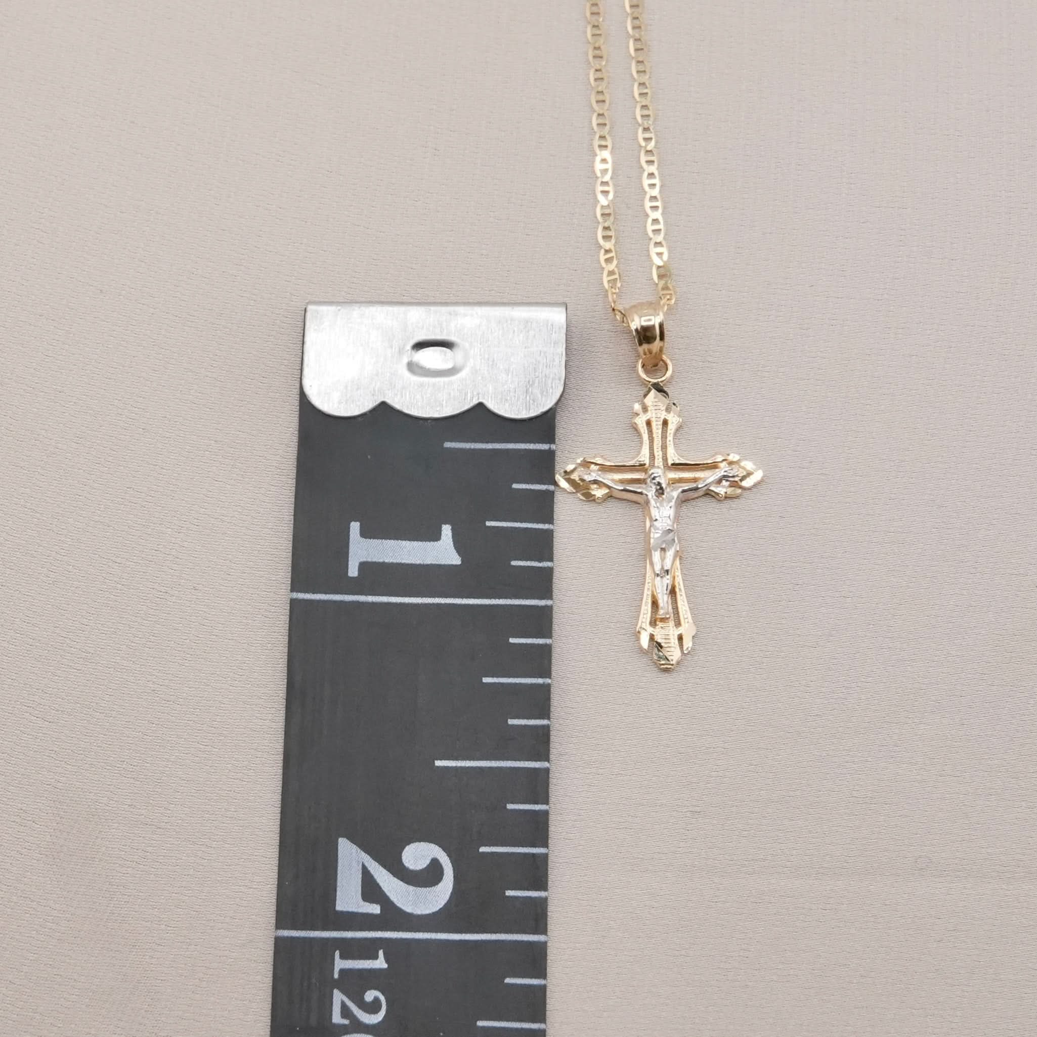 14k Gold Cross Chain Set
