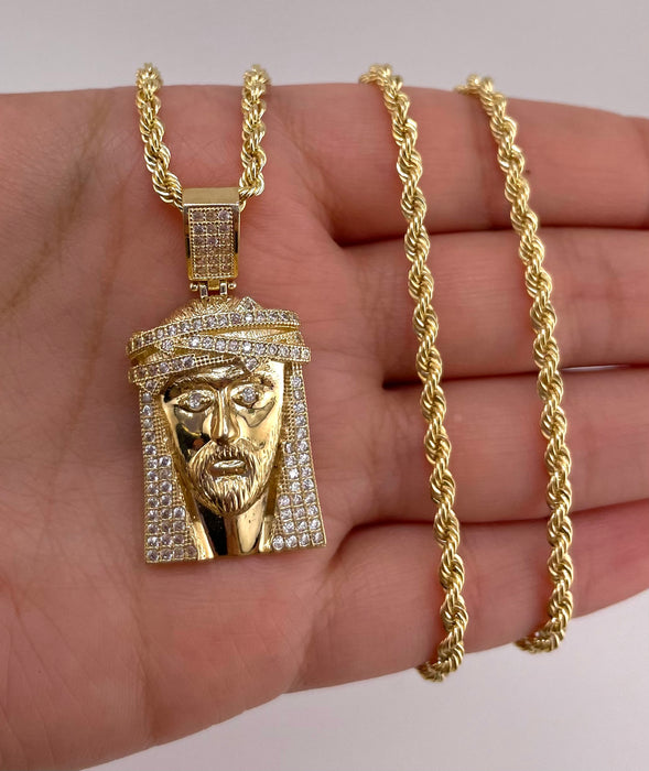 14k Gold Jesus Chain Set CBP#29