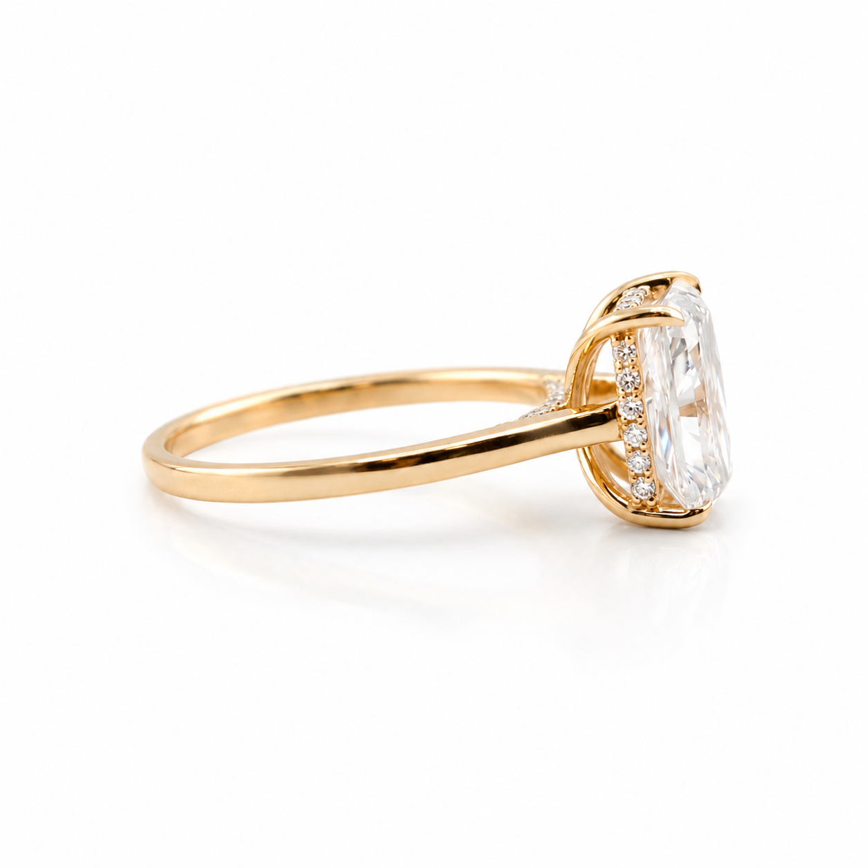 14k Gold Radiant Lab Diamond Ring 3.15ct