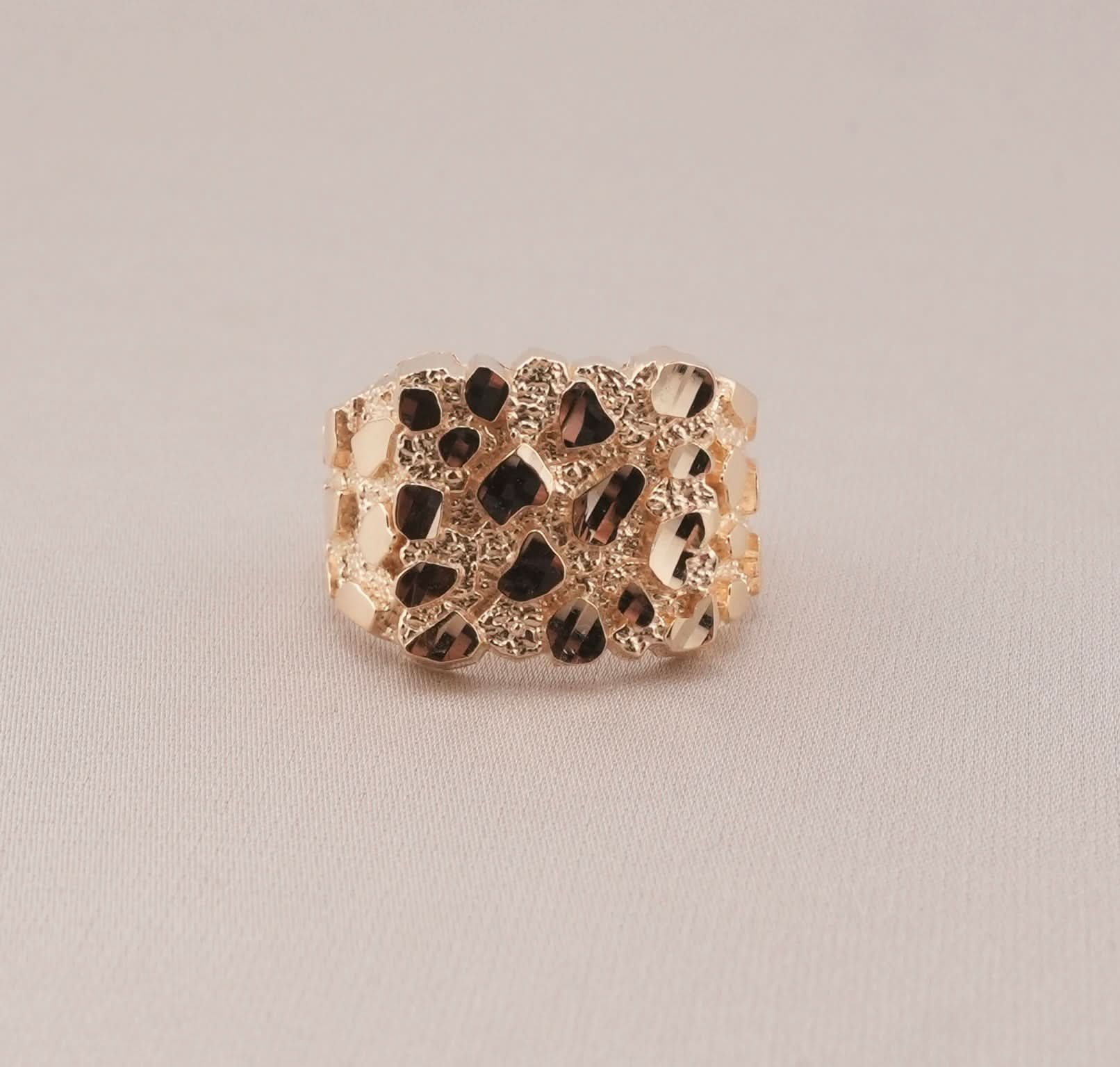 Ab Gold 14K Gold Nugget Men's Ring