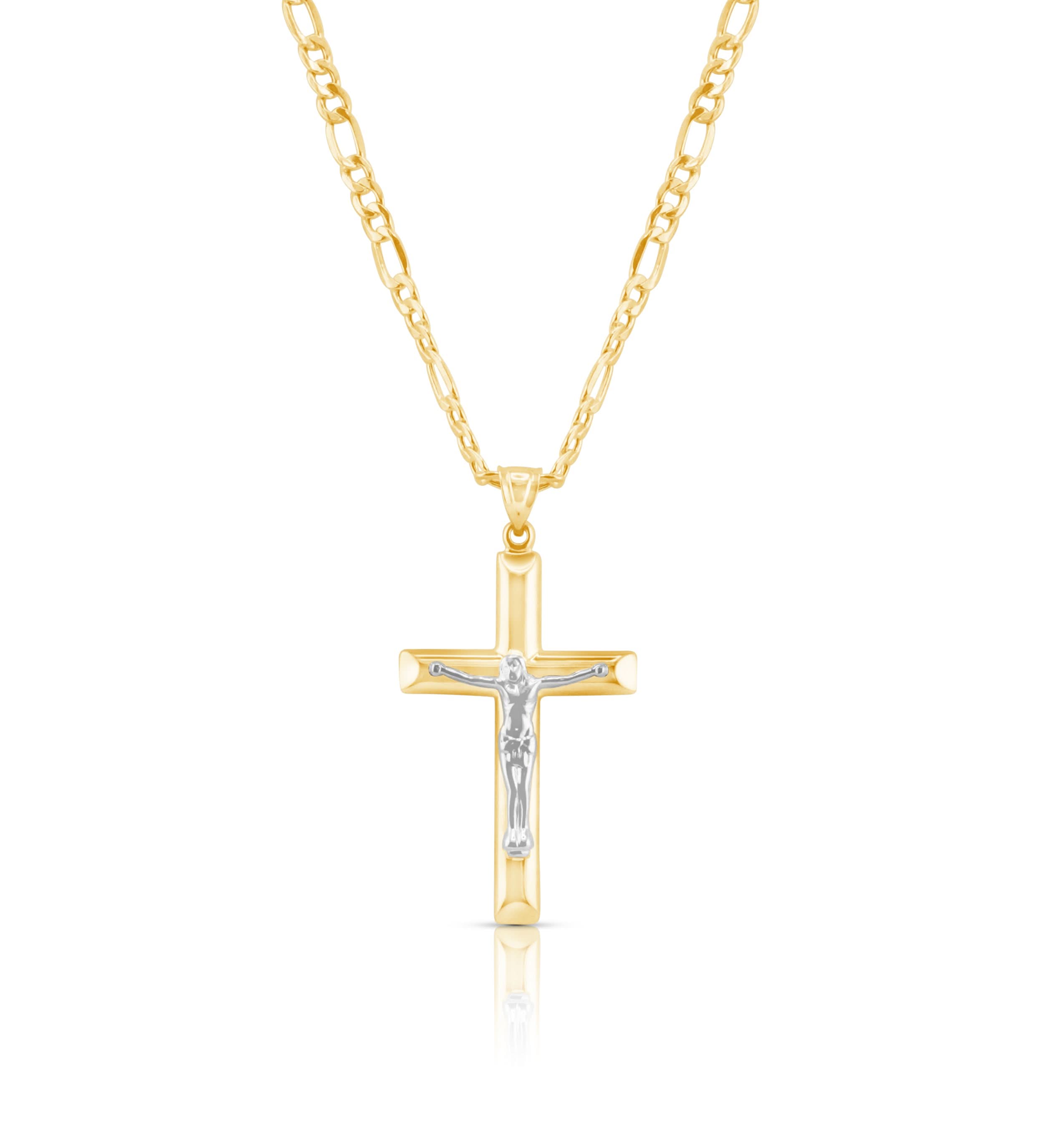 14k Gold Cross Pendant or Chain Set . PT-2528