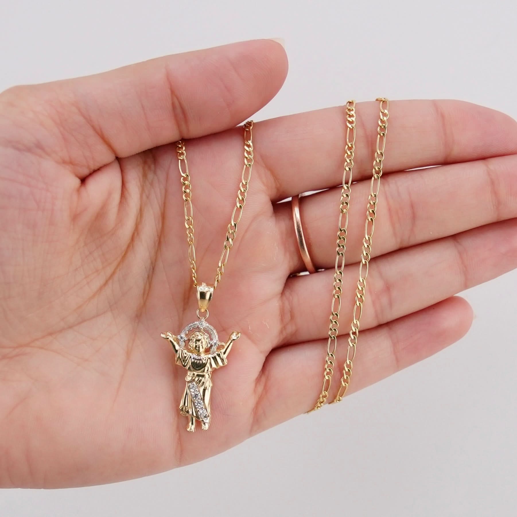 14k Gold Divino Niño Chain Set