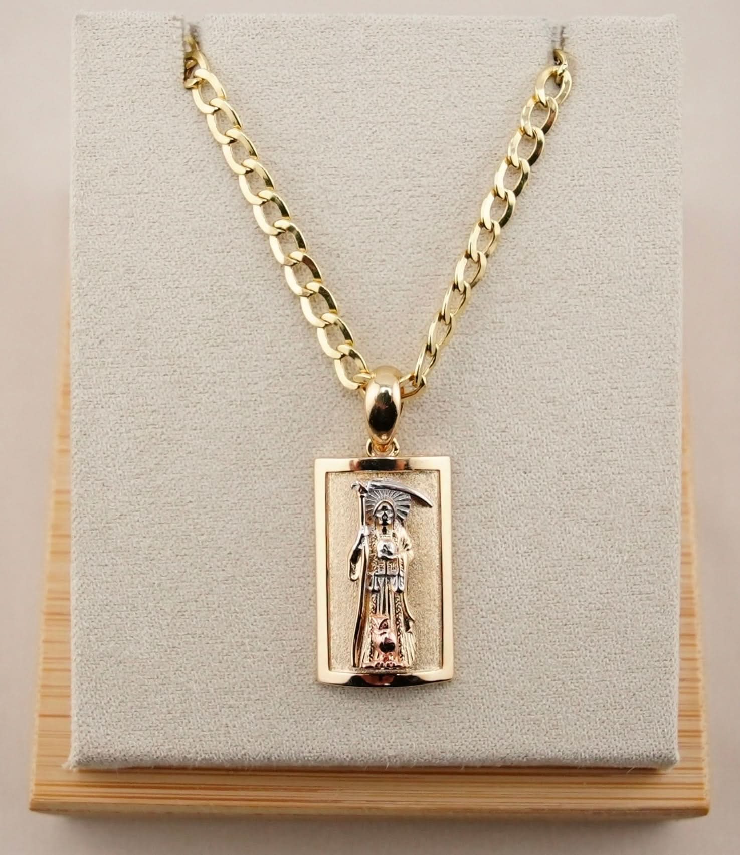 14k Gold Santa Muerte Chain Set