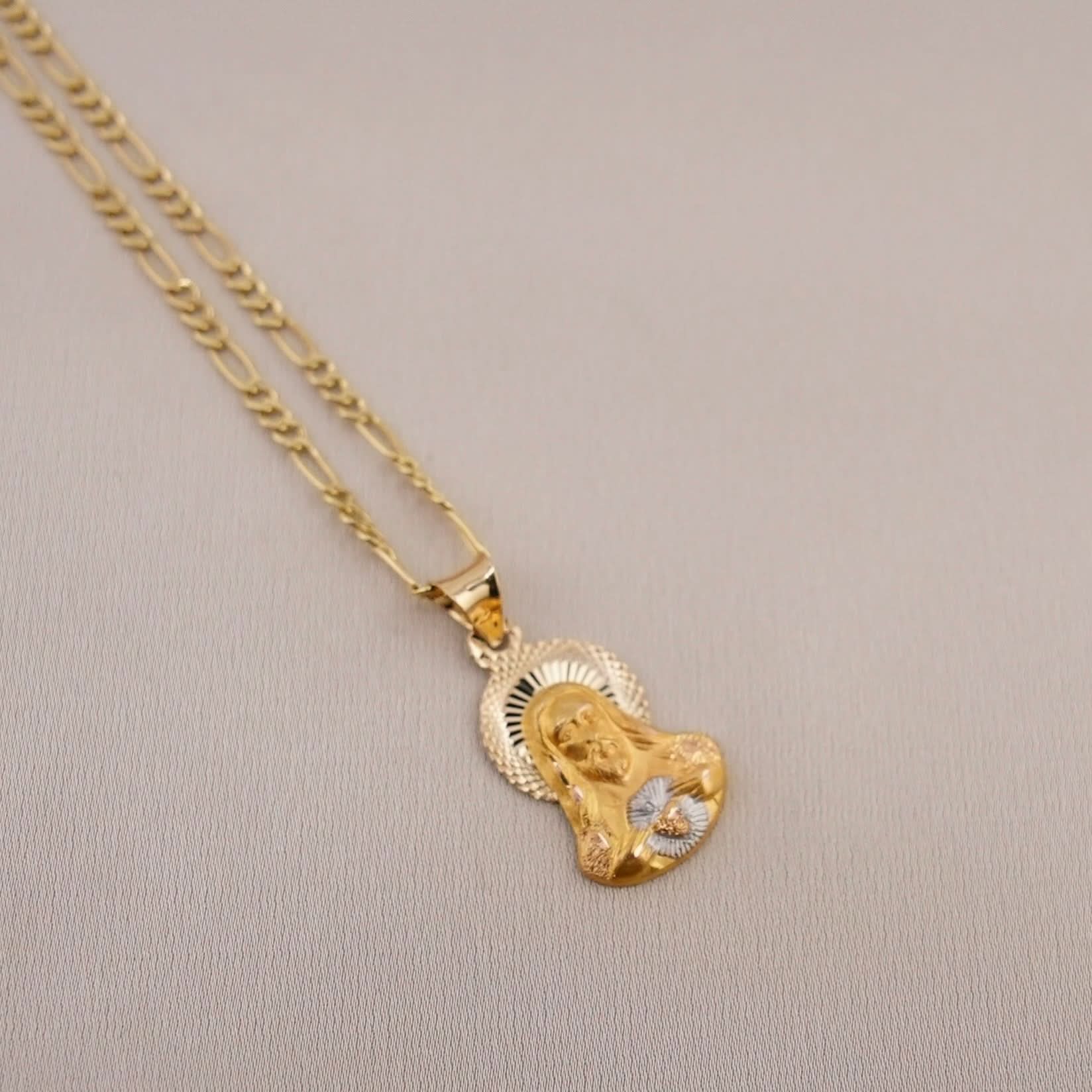 14k Gold Mini Jesus Chain Set