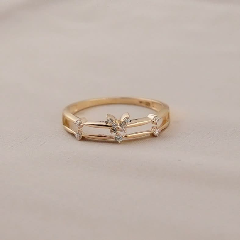 14k Gold Butterfly Ring
