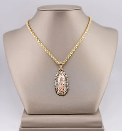 14k Gold Large Virgencita Chain Set