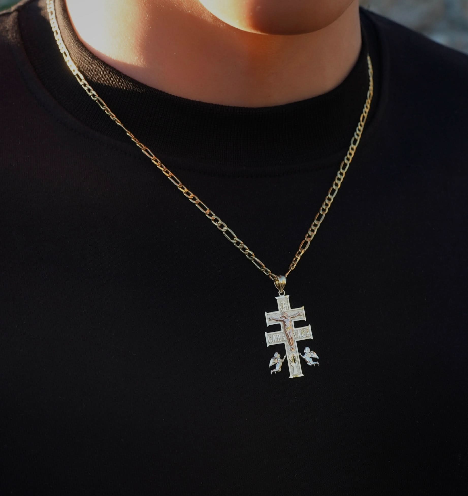14k Gold Cross Pendant or Chain Set