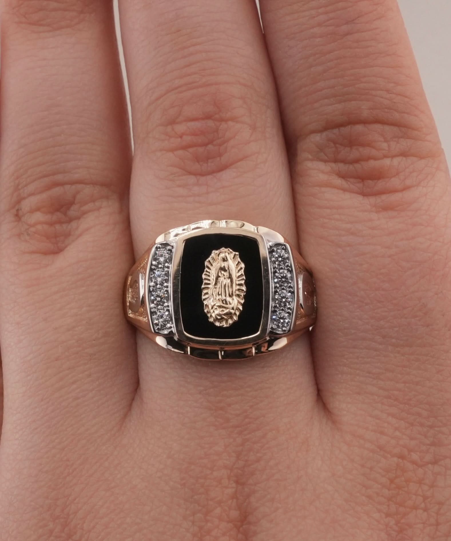 14K Gold Virgencita Men's Ring