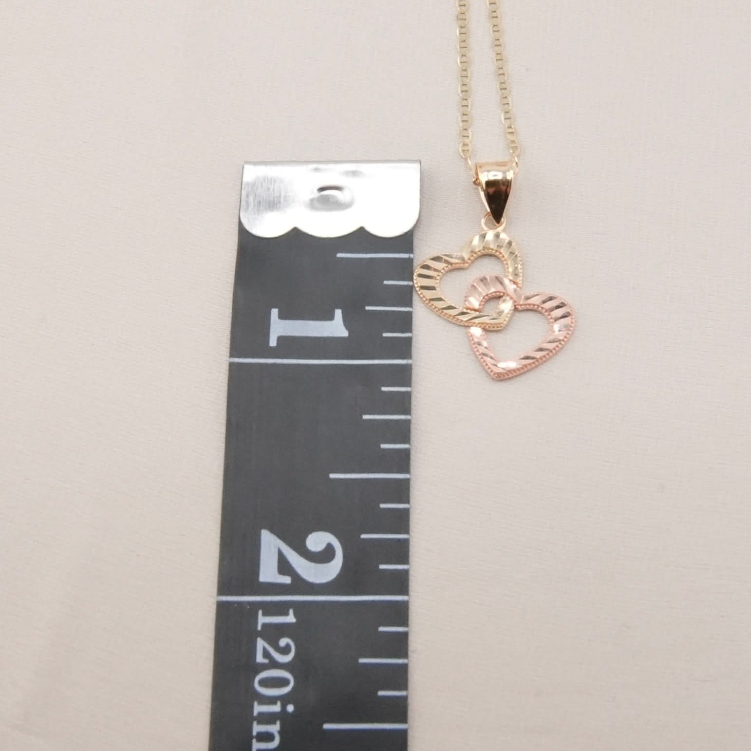 14k Gold Heart Chain Set
