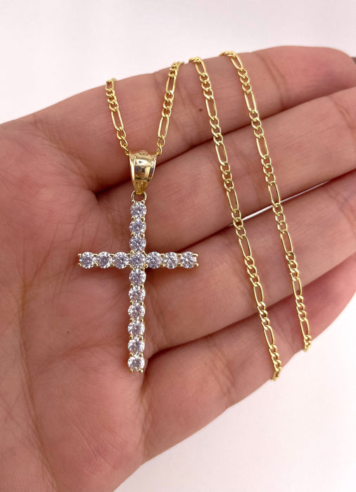 14k Gold Cross Chain Set CBP#26