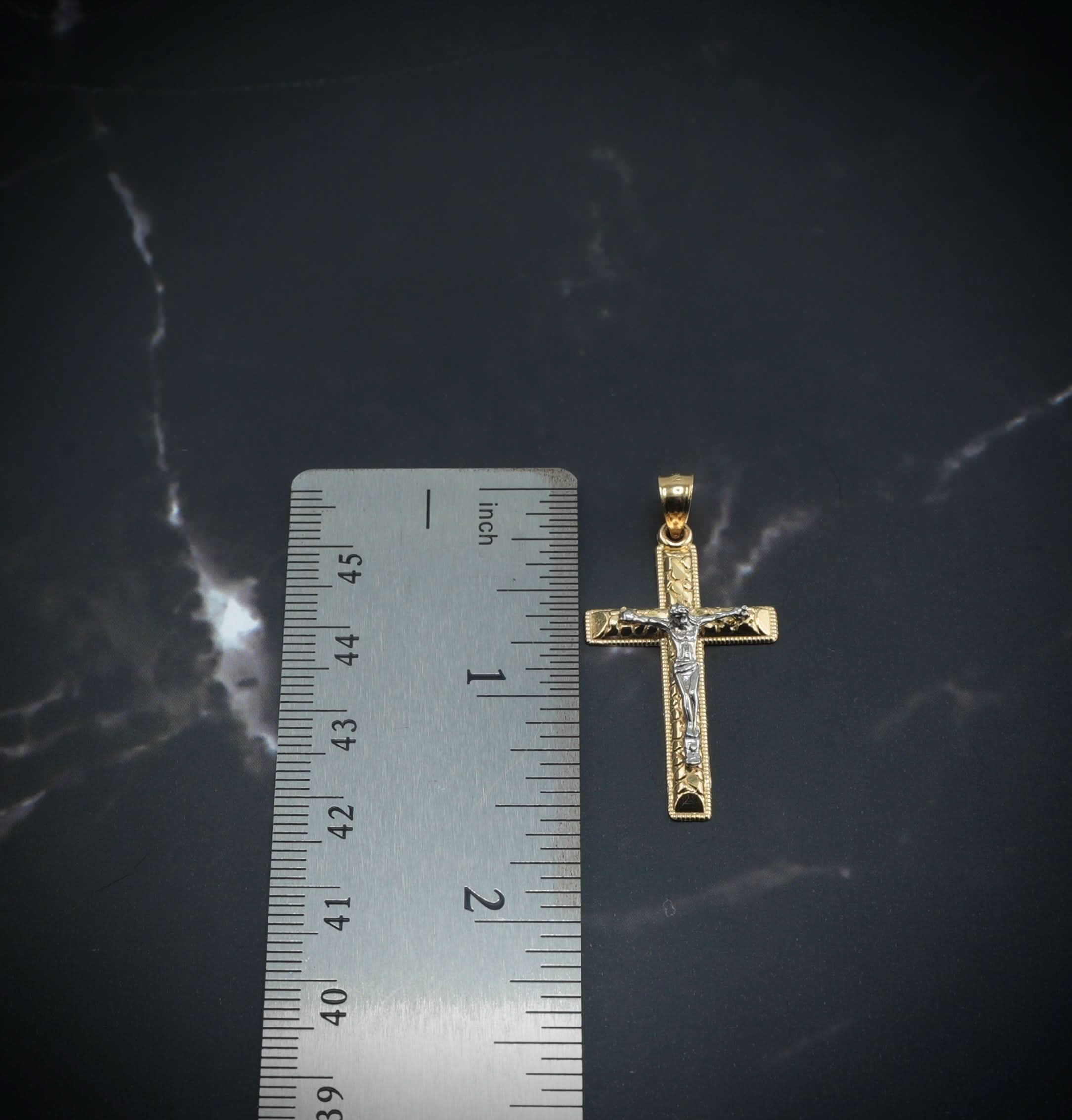 14k Gold Cross Pendant or Chain Set . PT-2592